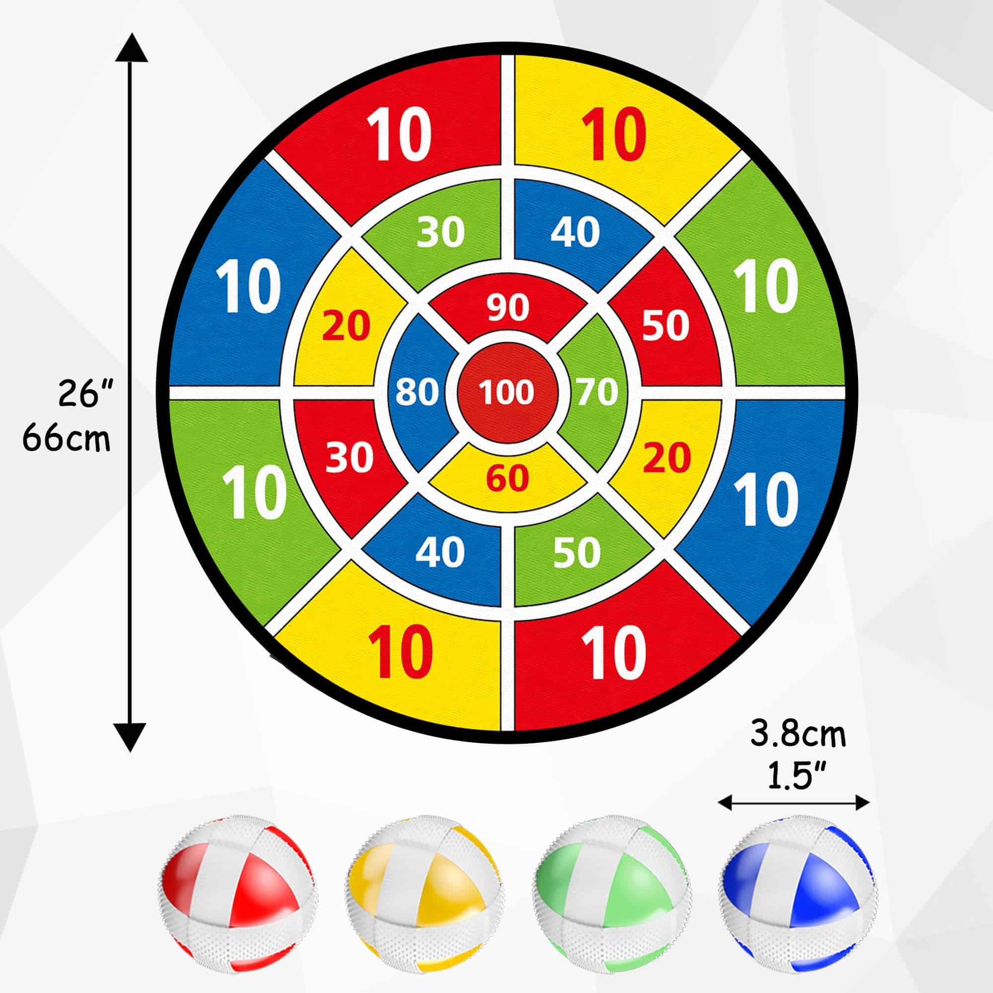 Tablero de dardos TOMYOU de 26" para niños con 16 bolas - Imagen 6