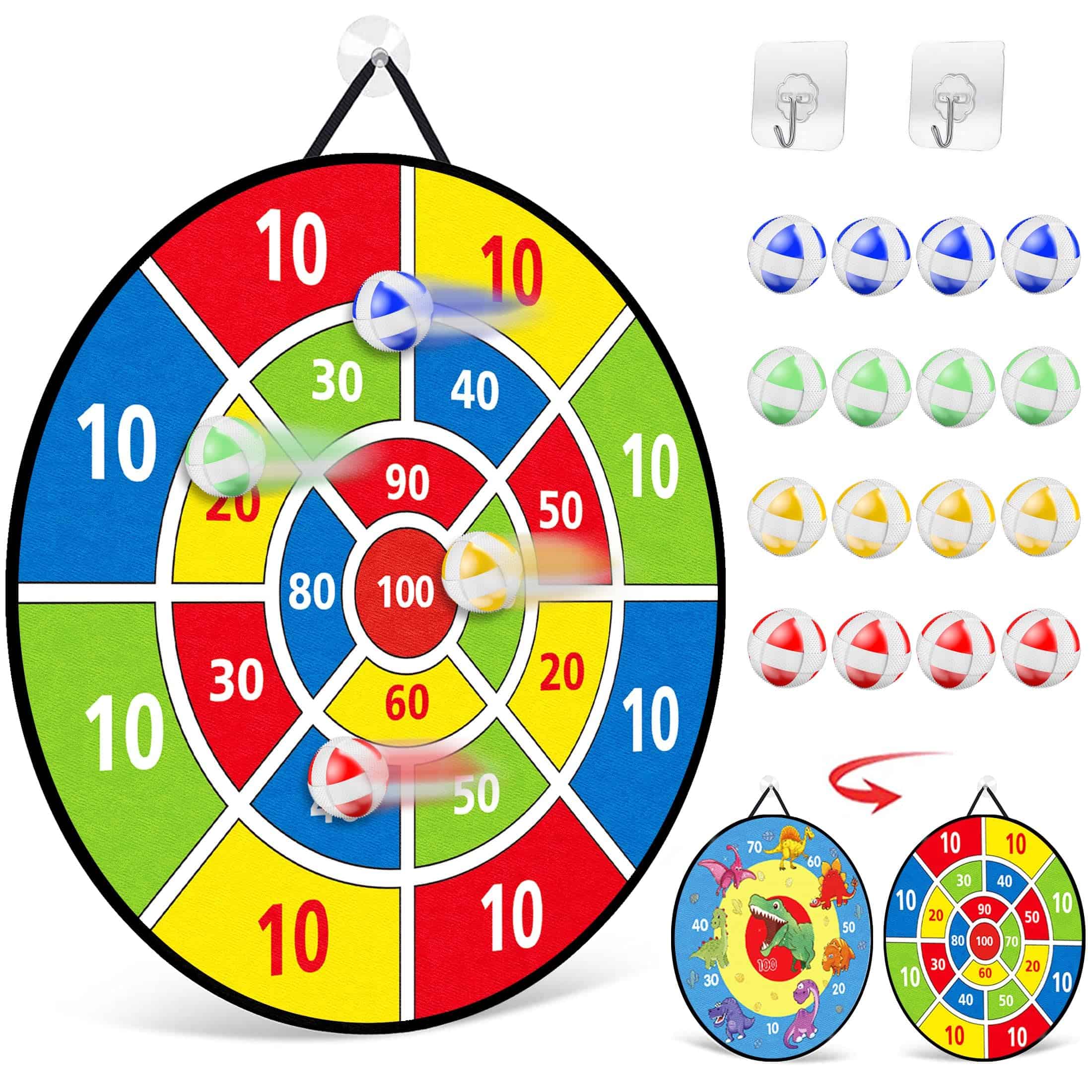 Tablero de dardos TOMYOU de 26" para niños con 16 bolas