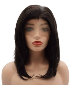 Peluca Sintética Lace Front Meiyite Pelo Liso Corto de 15