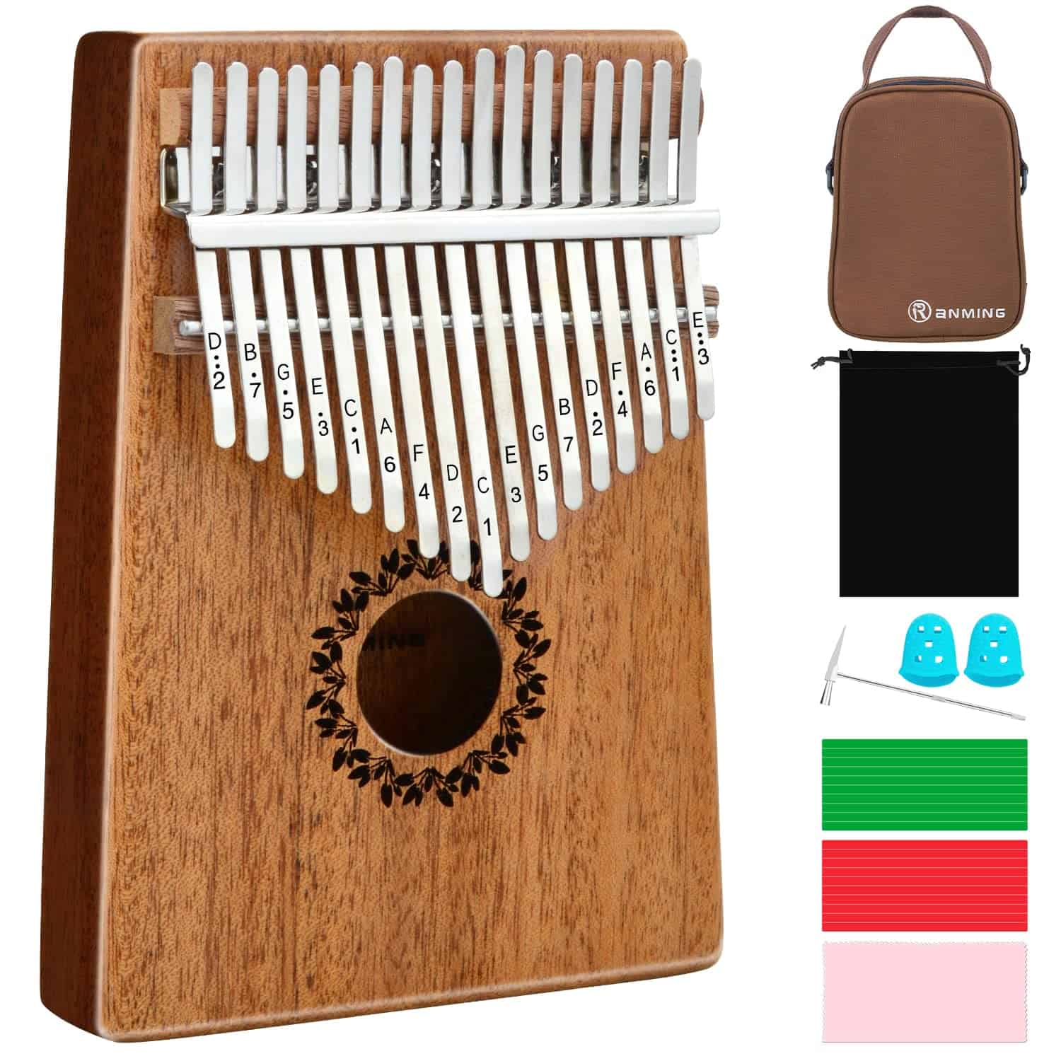 Piano de Pulgar Kalimba 17 Teclas RANMING Mbira Piano de