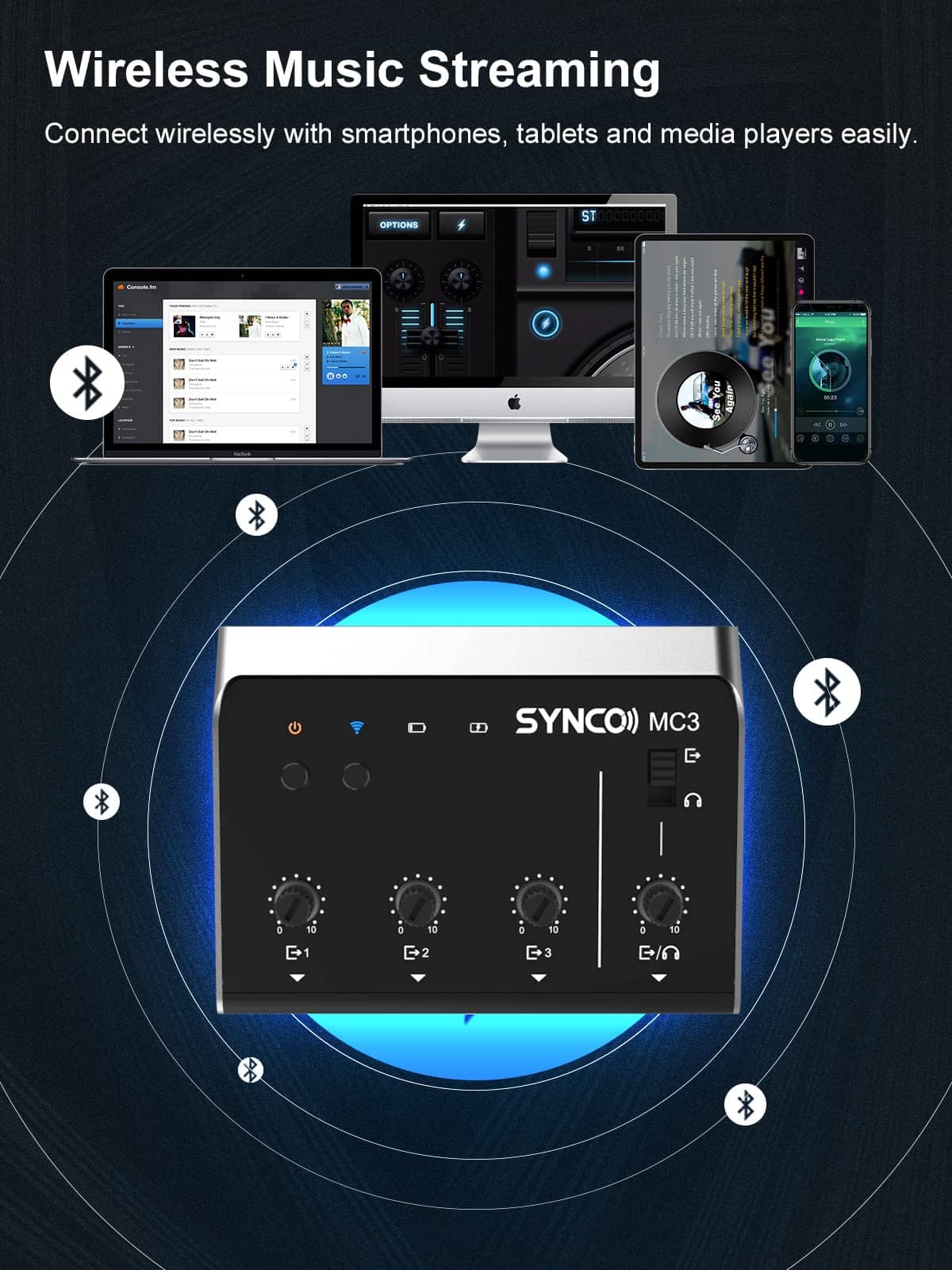Mezcladora de Audio SYNCO, Mezclador Estéreo Portátil de 4 - Imagen 8