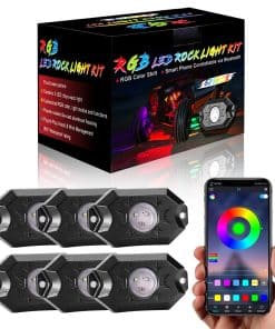 YCHOW-TECH RGB LED Kit de luces para roca, 6 Pods