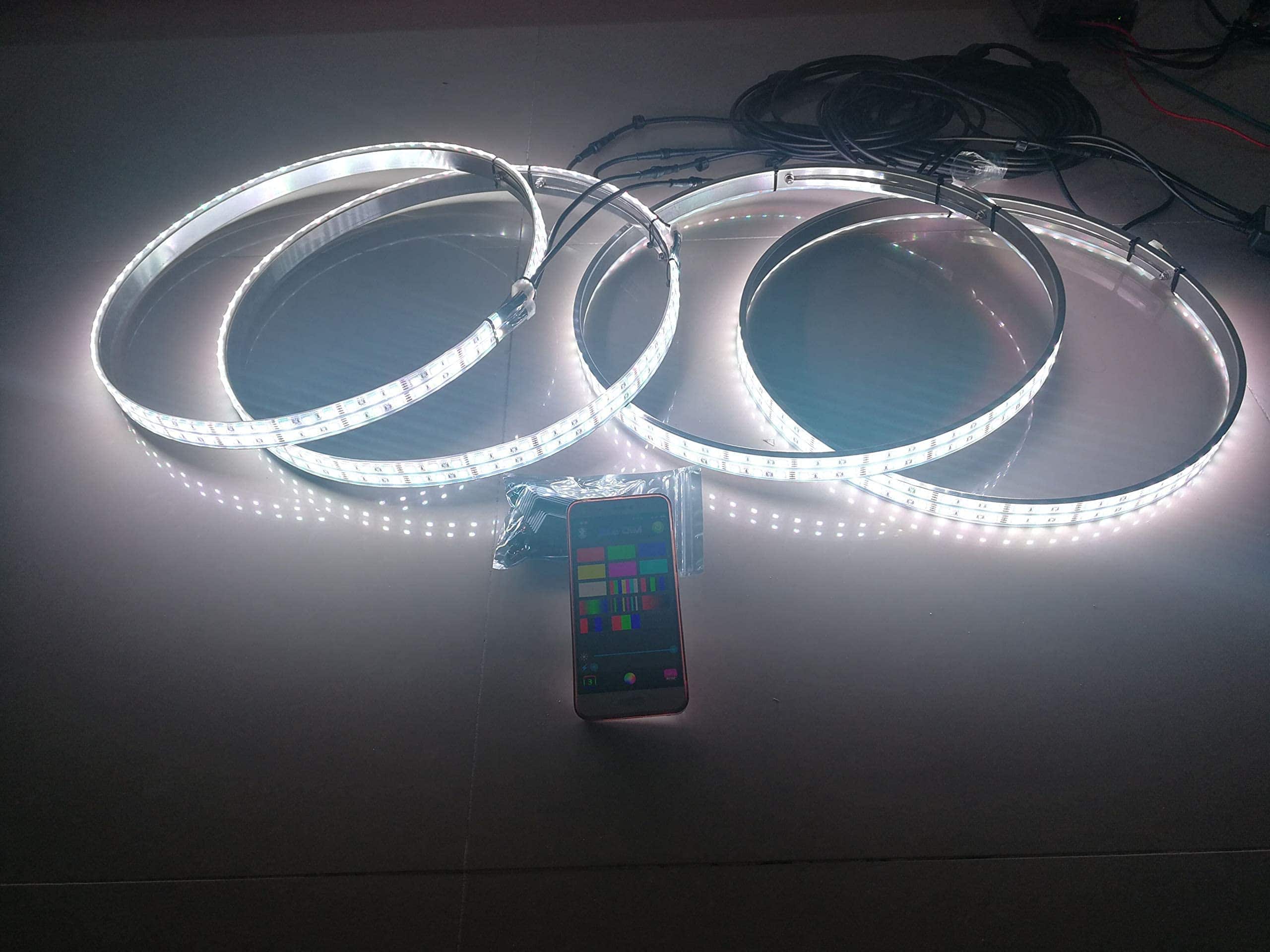 Luces de Anillo RGB de 4PCS 17.5 de Sando Tech + Kit de - Imagen 9