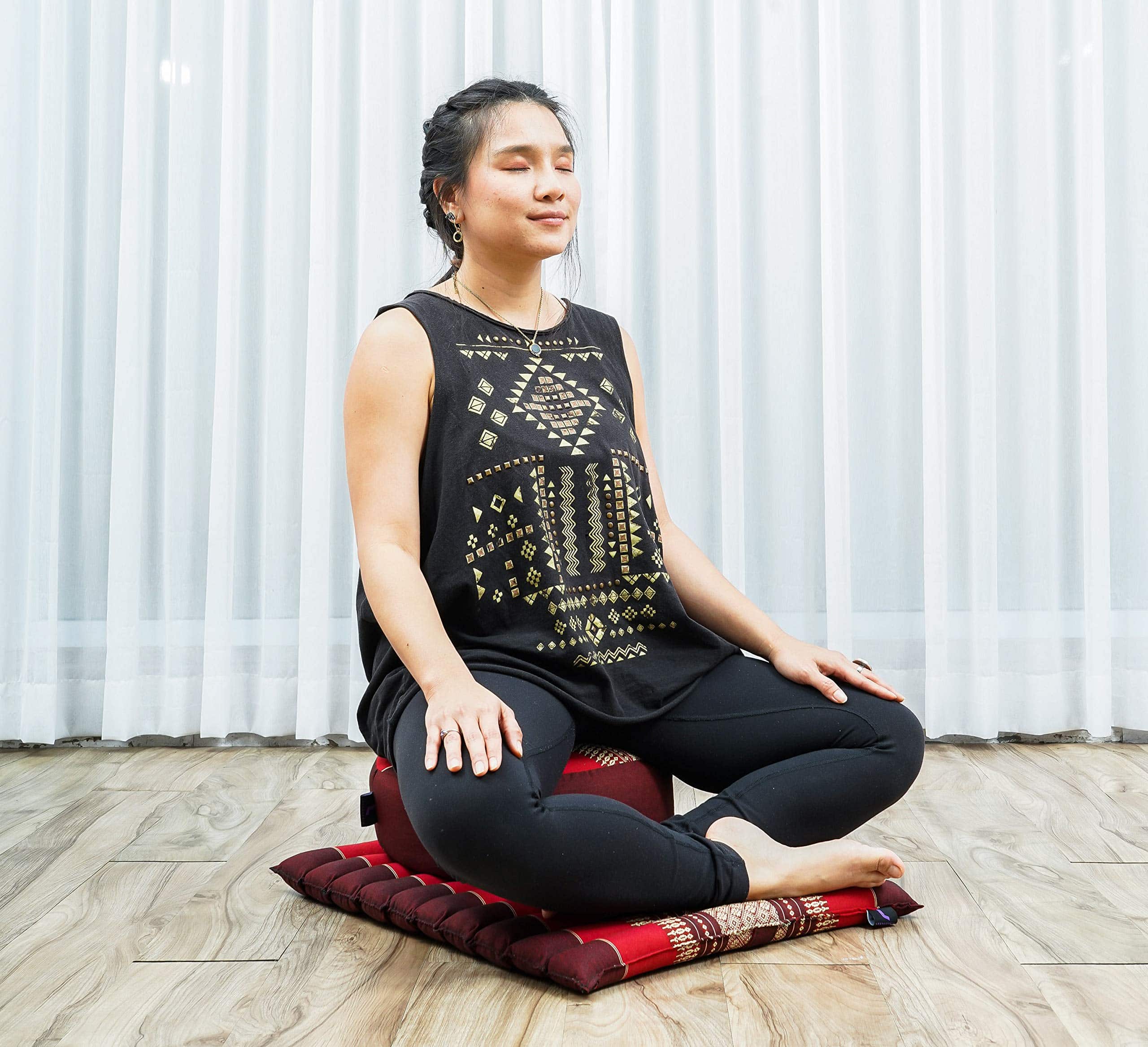 Set de Cojín de Meditación Leewadee - 1 -Rojo - Imagen 4