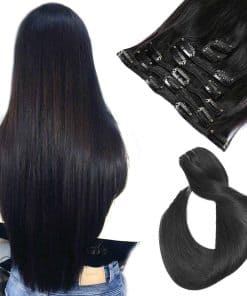 Extensiones de Cabello Clip en Pelo Humano, 22 Pulgadas