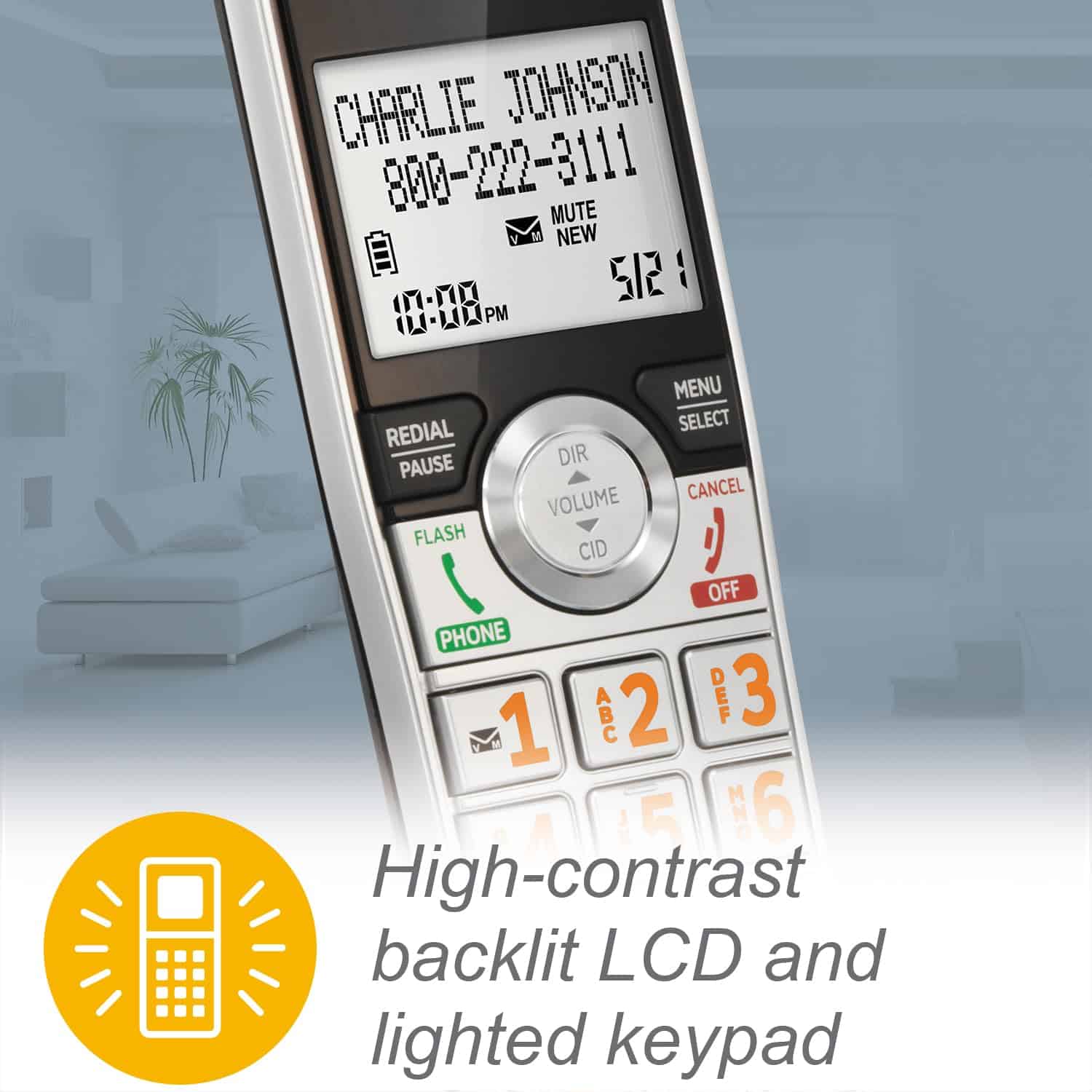 Teléfono inalámbrico AT&T CL83407 DECT 6.0 de 4 auriculares - Imagen 7