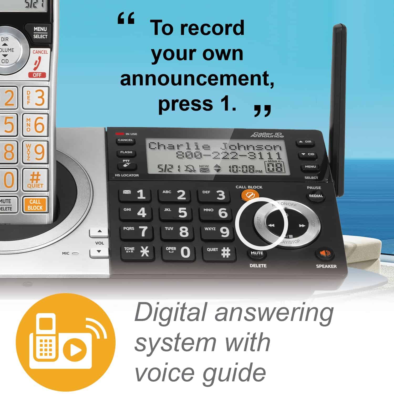 Teléfono inalámbrico AT&T CL83407 DECT 6.0 de 4 auriculares - Imagen 4