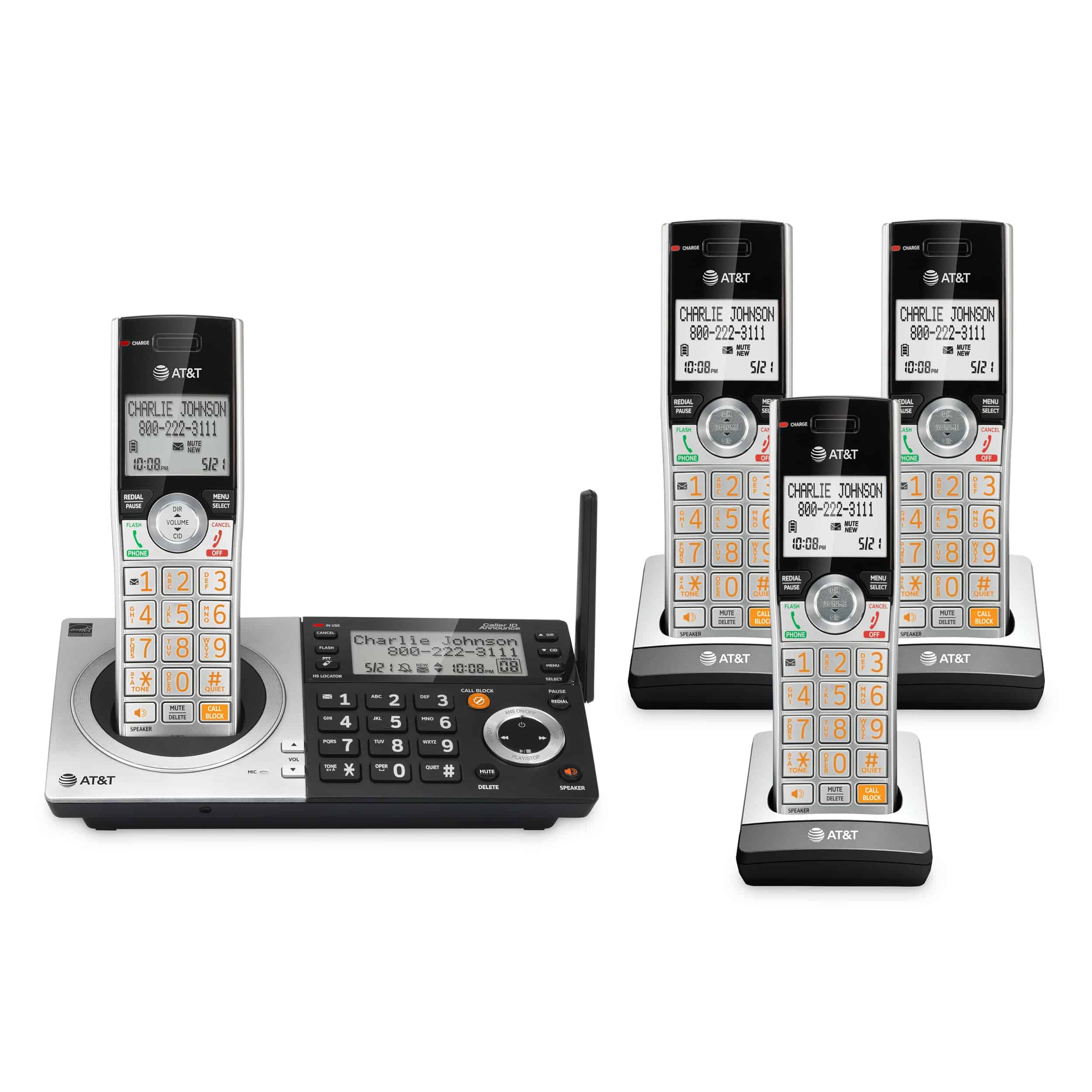 Teléfono inalámbrico AT&T CL83407 DECT 6.0 de 4 auriculares