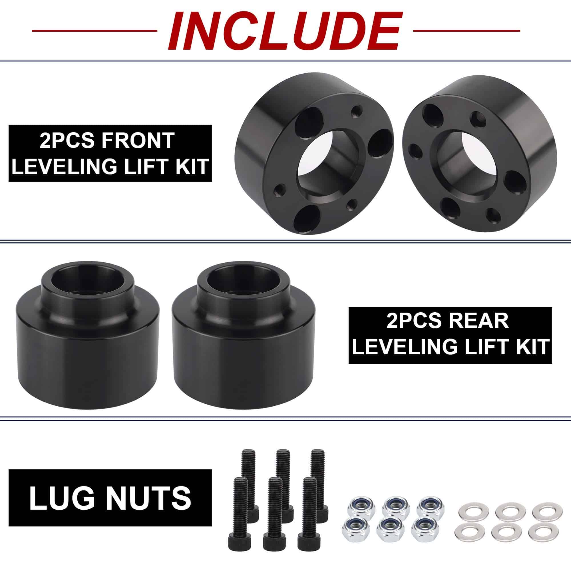 Richeer 3" Front and 2" Rear Leveling Lift Kits for - Imagen 9