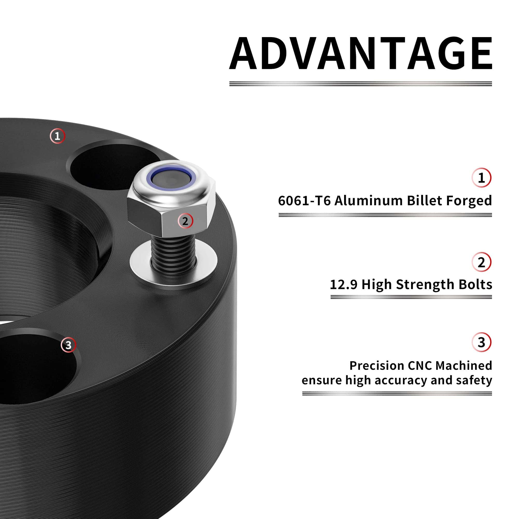 Richeer 3" Front and 2" Rear Leveling Lift Kits for - Imagen 8