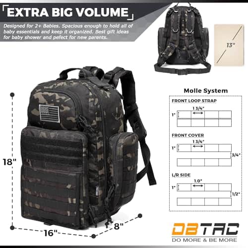 Mochila para pañales para papá, DBTAC Gran bolsa de pañales - Imagen 7
