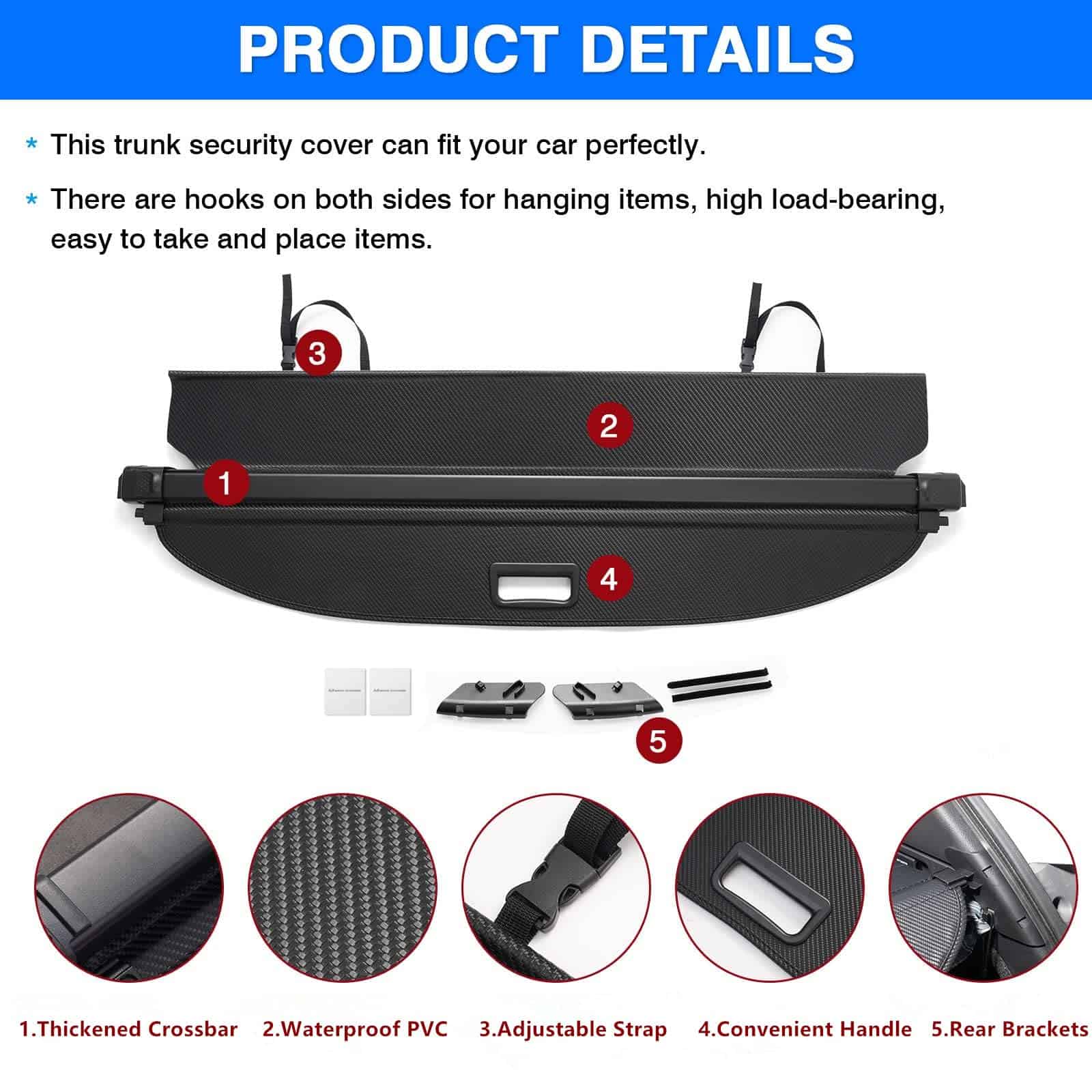 Cubierta de carga para Honda HR-V HRV 2016-2021 2022 - Imagen 5