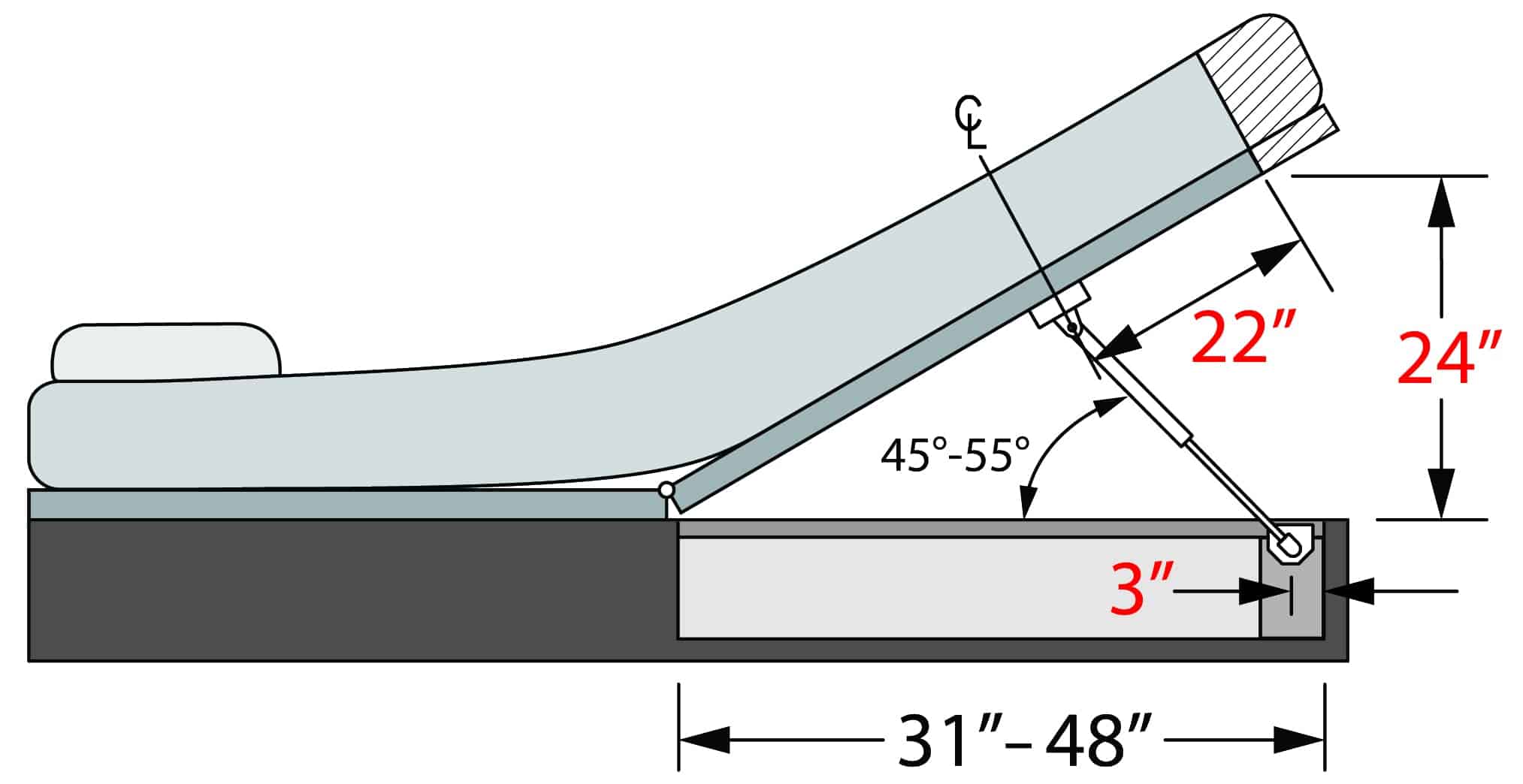 Kit de Elevación para Cama Hatchlift Products Queen Oversize - Imagen 4