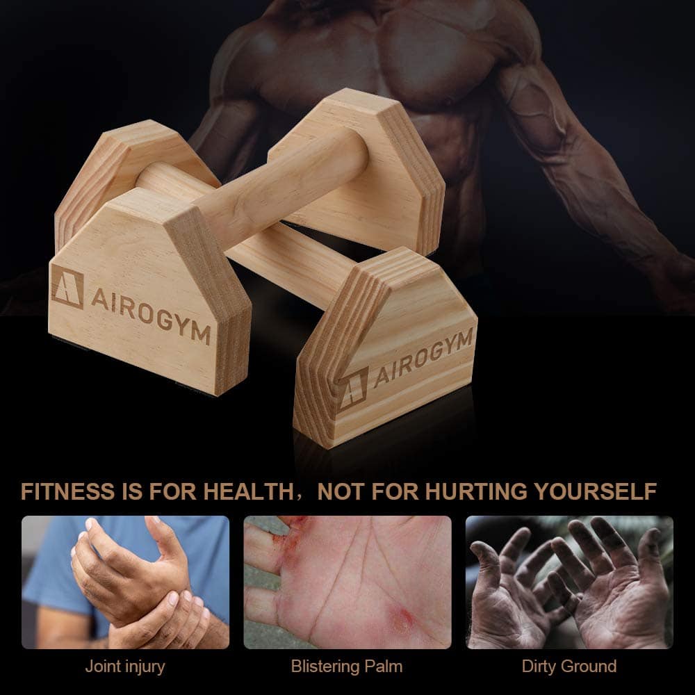 Soporte para flexiones, 2 PCS Barras de Madera para - Imagen 7