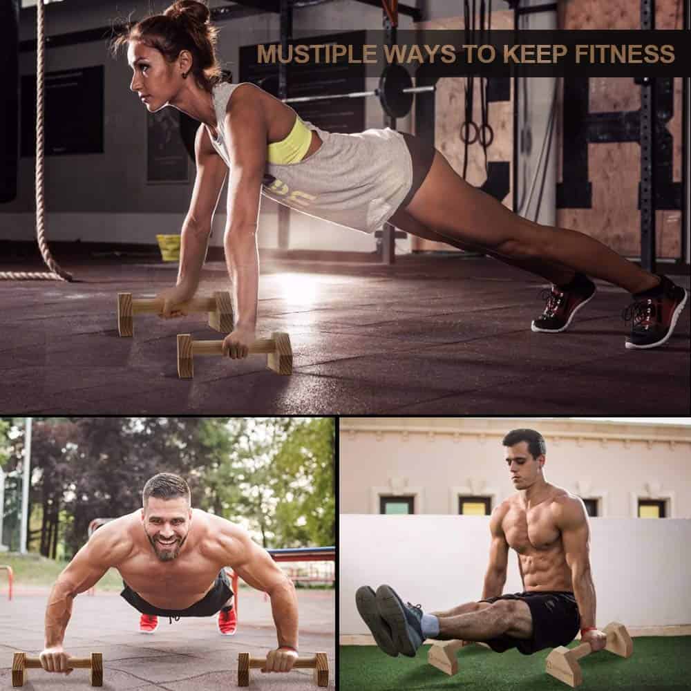 Soporte para flexiones, 2 PCS Barras de Madera para - Imagen 8