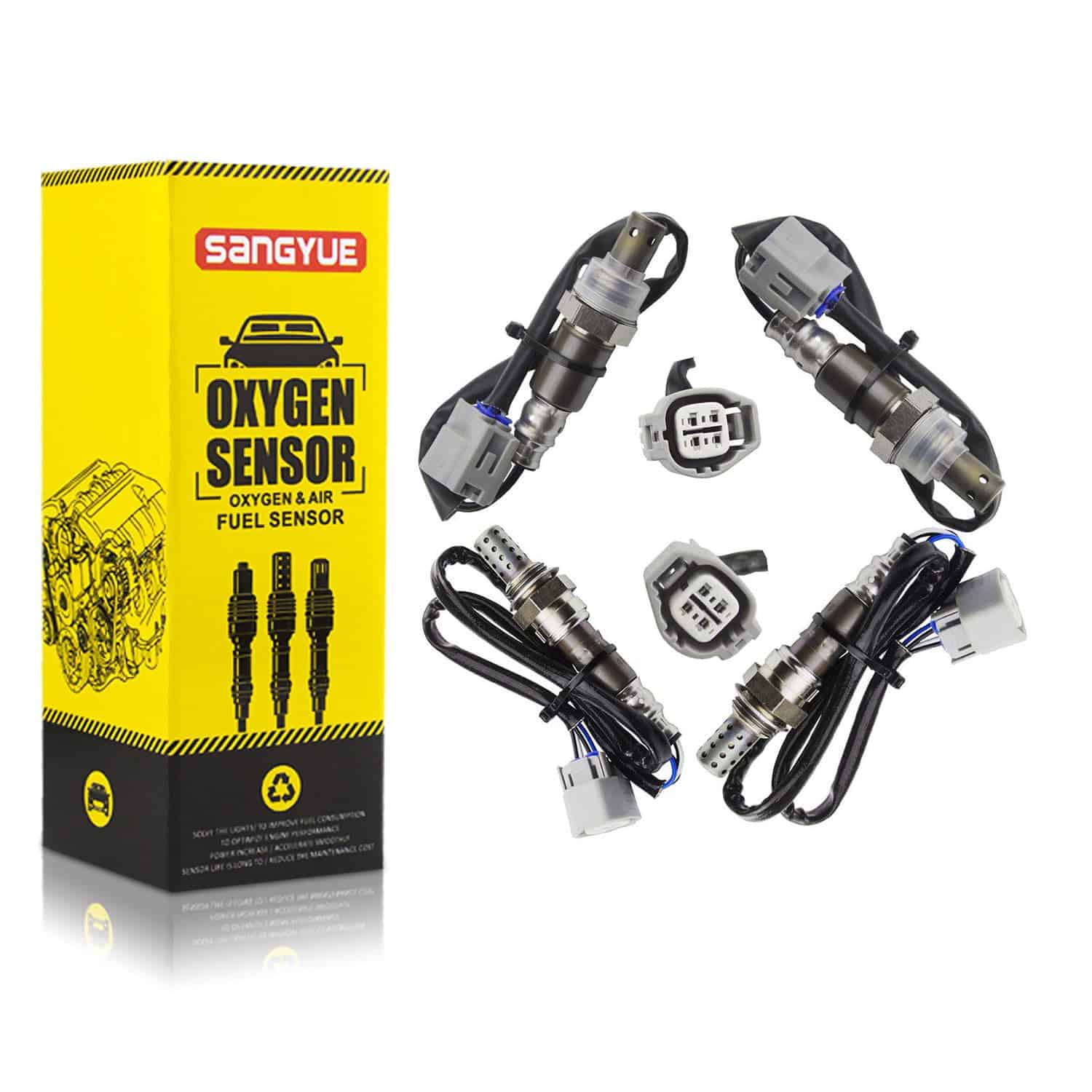 Sangyue 4X Sensor de Oxígeno O2 1 y 2 para Jaguar XF 4.2L