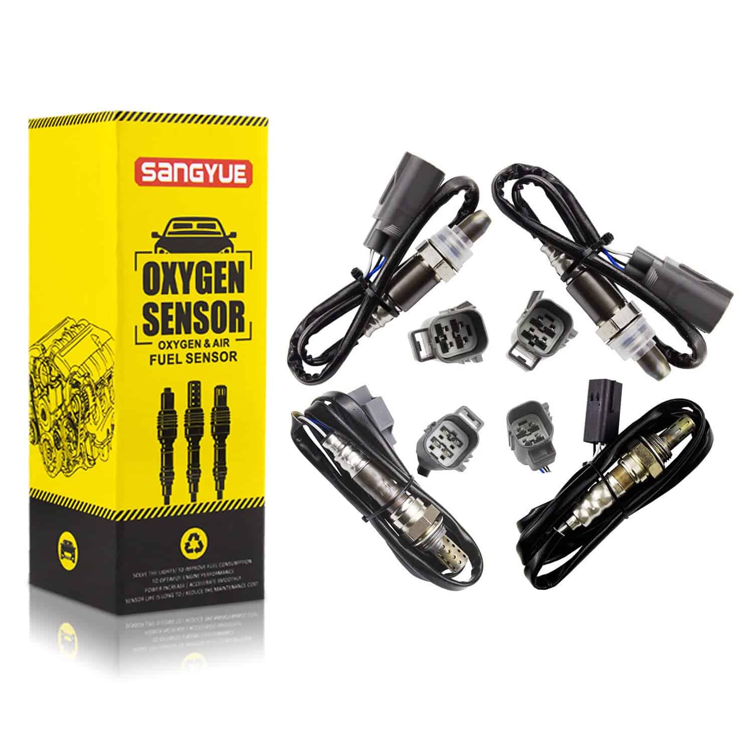 Sangyue 4x Sensor de Oxígeno 1 & 2 para Volvo XC90 3.2L