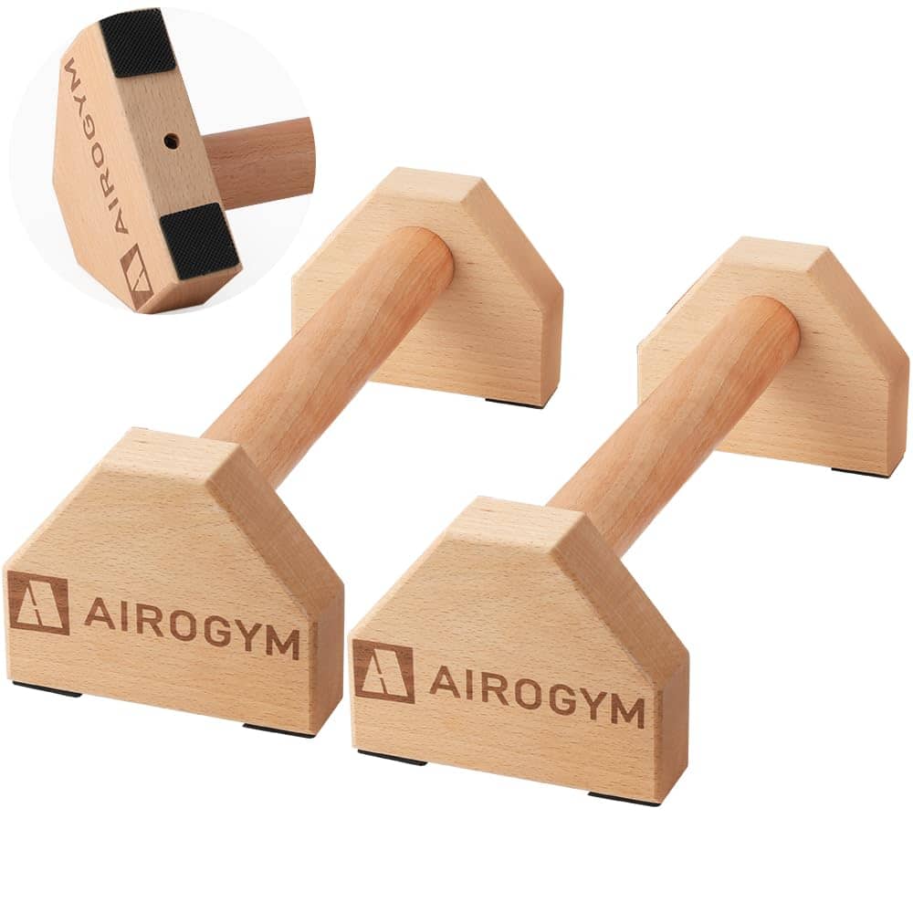 Soporte de Flexiones, 2 PCS Barras de Madera para Flexiones