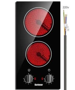 Karinear 2 Burner Electric Cooktop 12 Inch Built-in