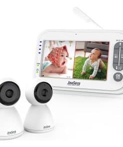 Monitor de Bebé con 2 Cámaras y Audio Pantalla Dividida LCD