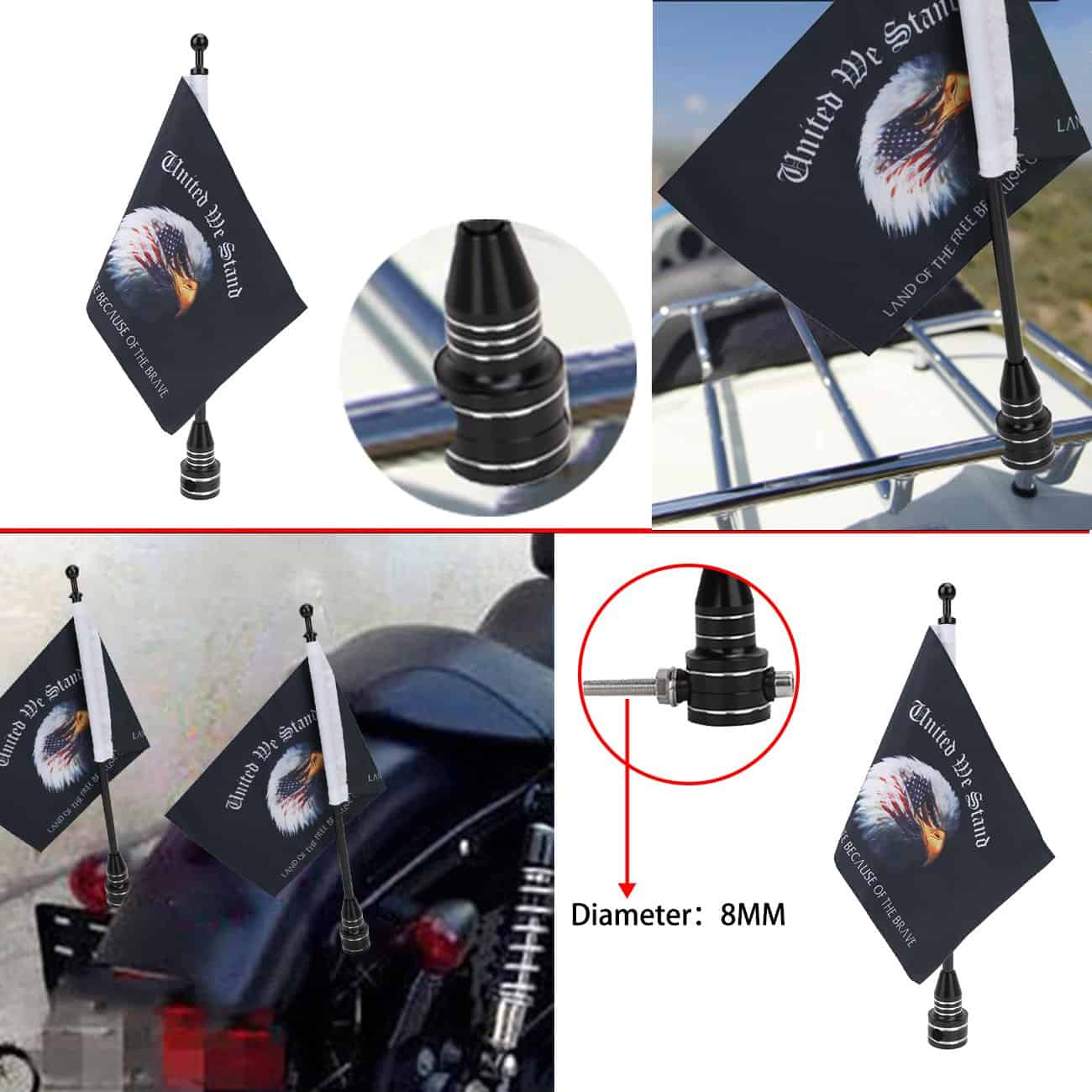 MASION 2 Pcs Bandera de EEUU Land of the Free Because of - Imagen 5