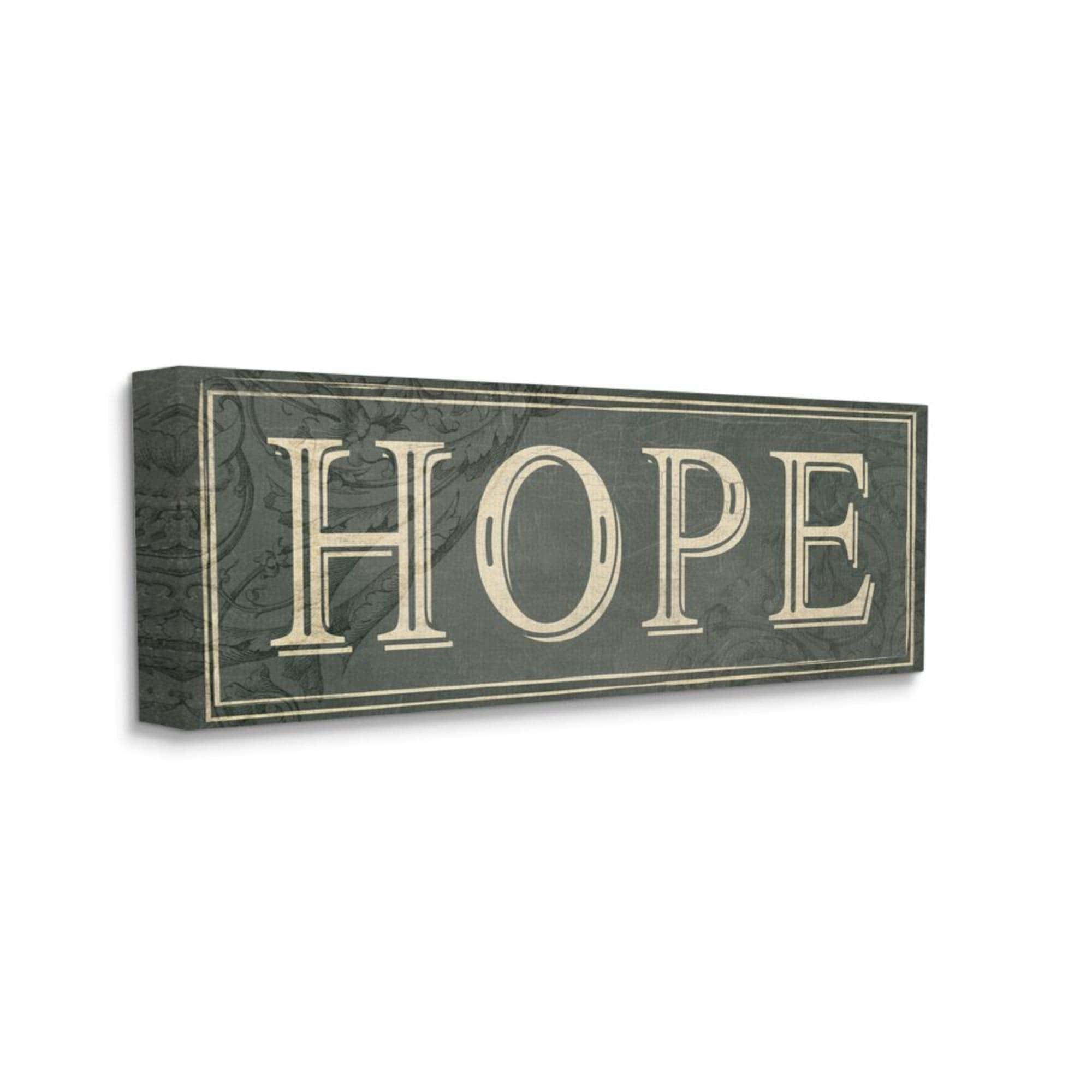 Stupell Industries Regal Hope Text Elegant Green Vine