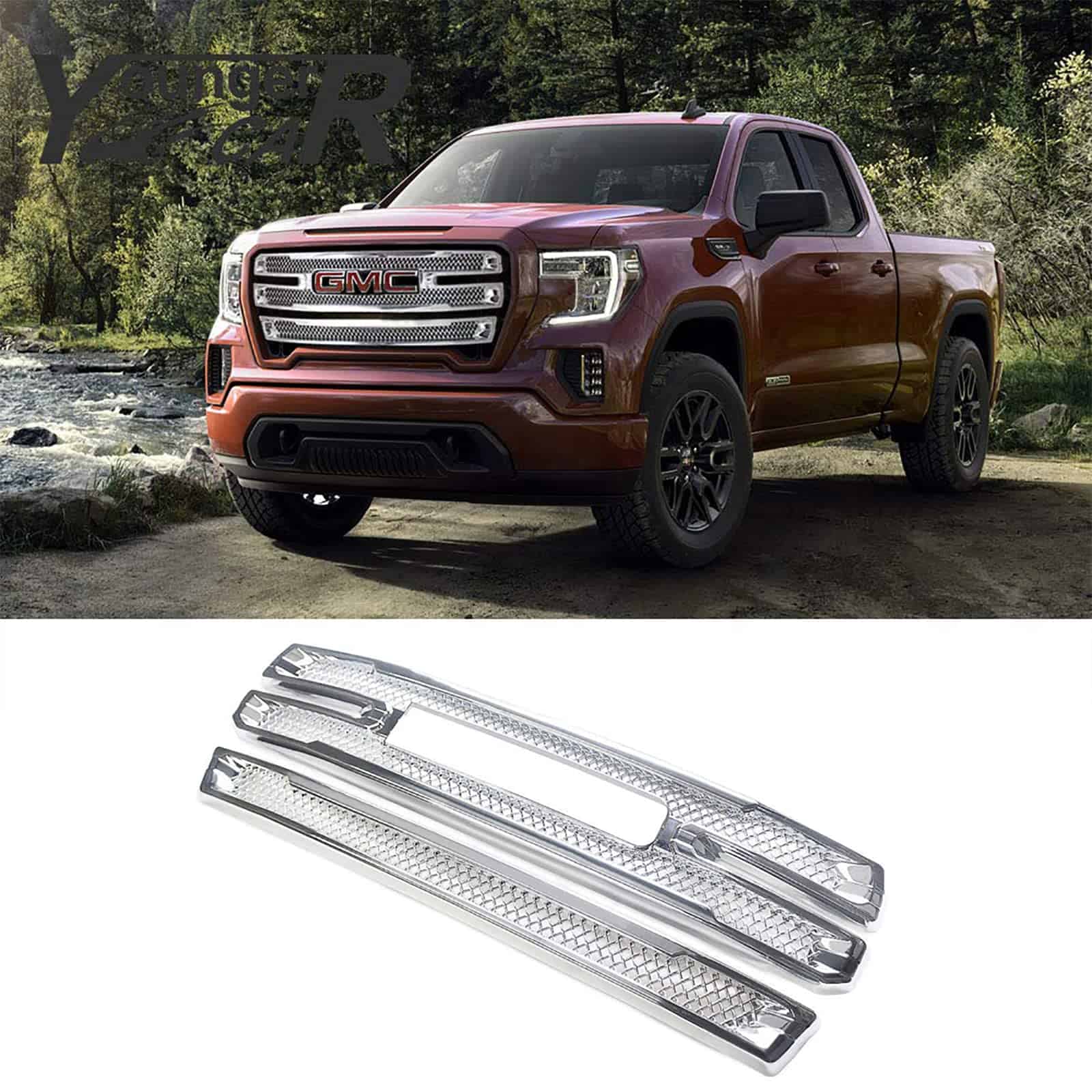 Cubiertas de parrilla YOUNGERCAR para GMC Sierra 1500 SLT