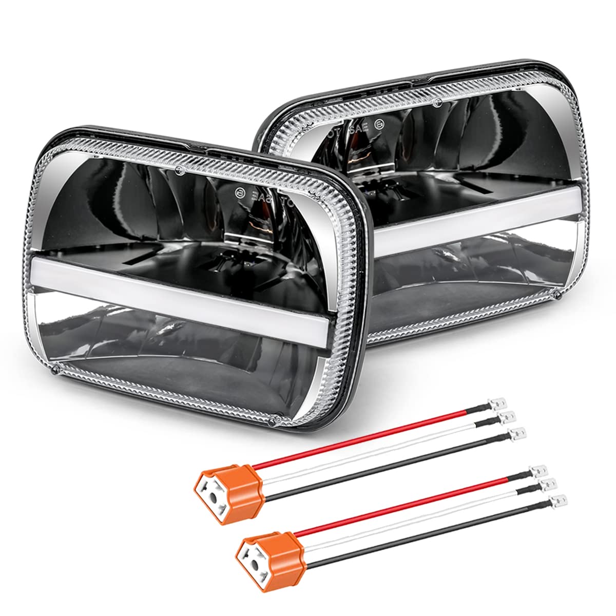 Faros de Led UNI-SHINE 7x6 Reflector 5x7 2pcs Blanco DRL