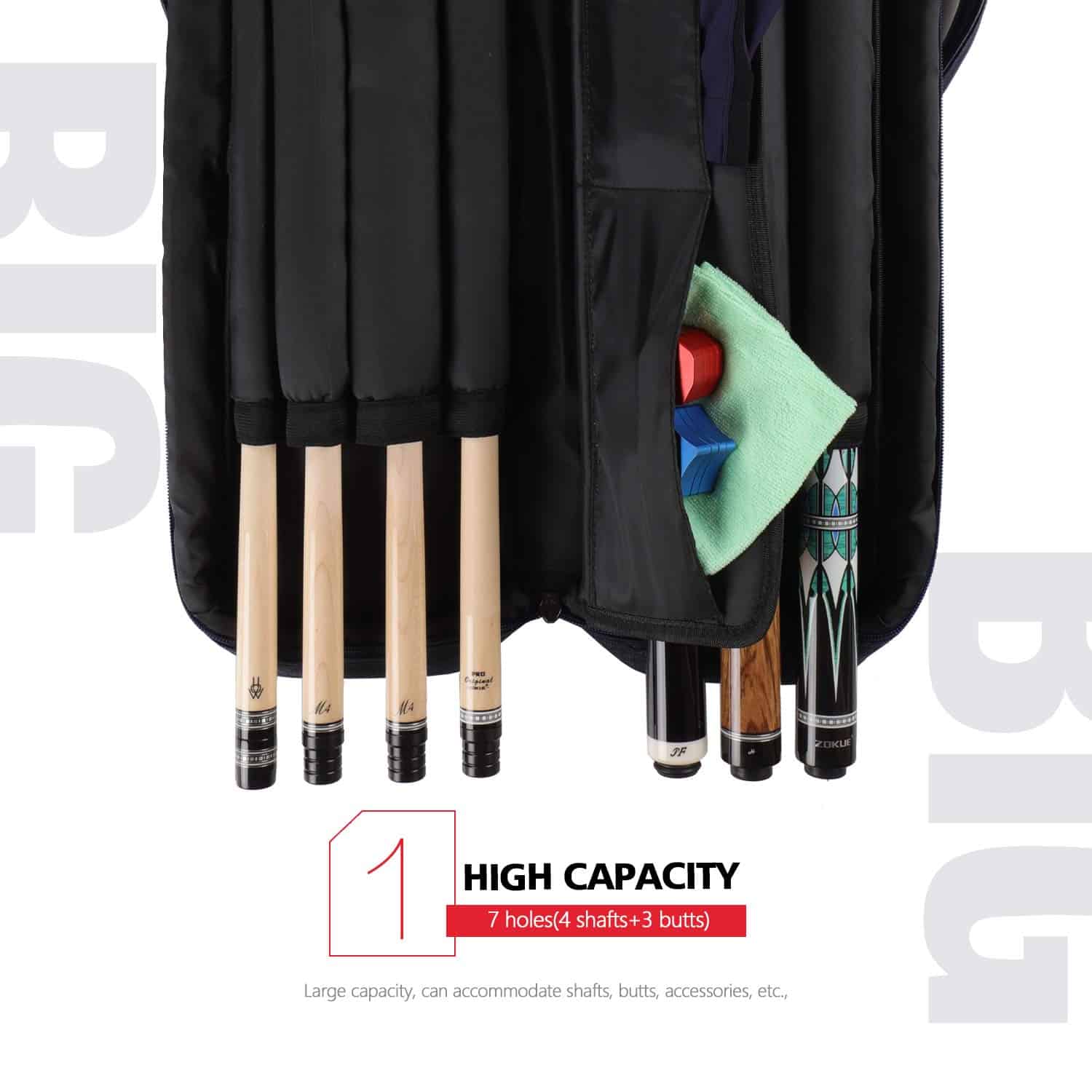 Funda para taco de billar KONLLEN 3x4 de tela Oxford (Azul) - Imagen 4