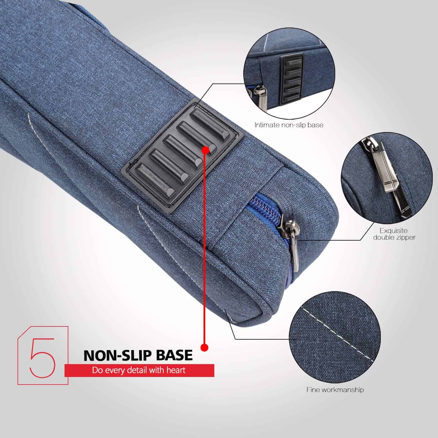 Funda para taco de billar KONLLEN 3x4 de tela Oxford (Azul) - Imagen 8