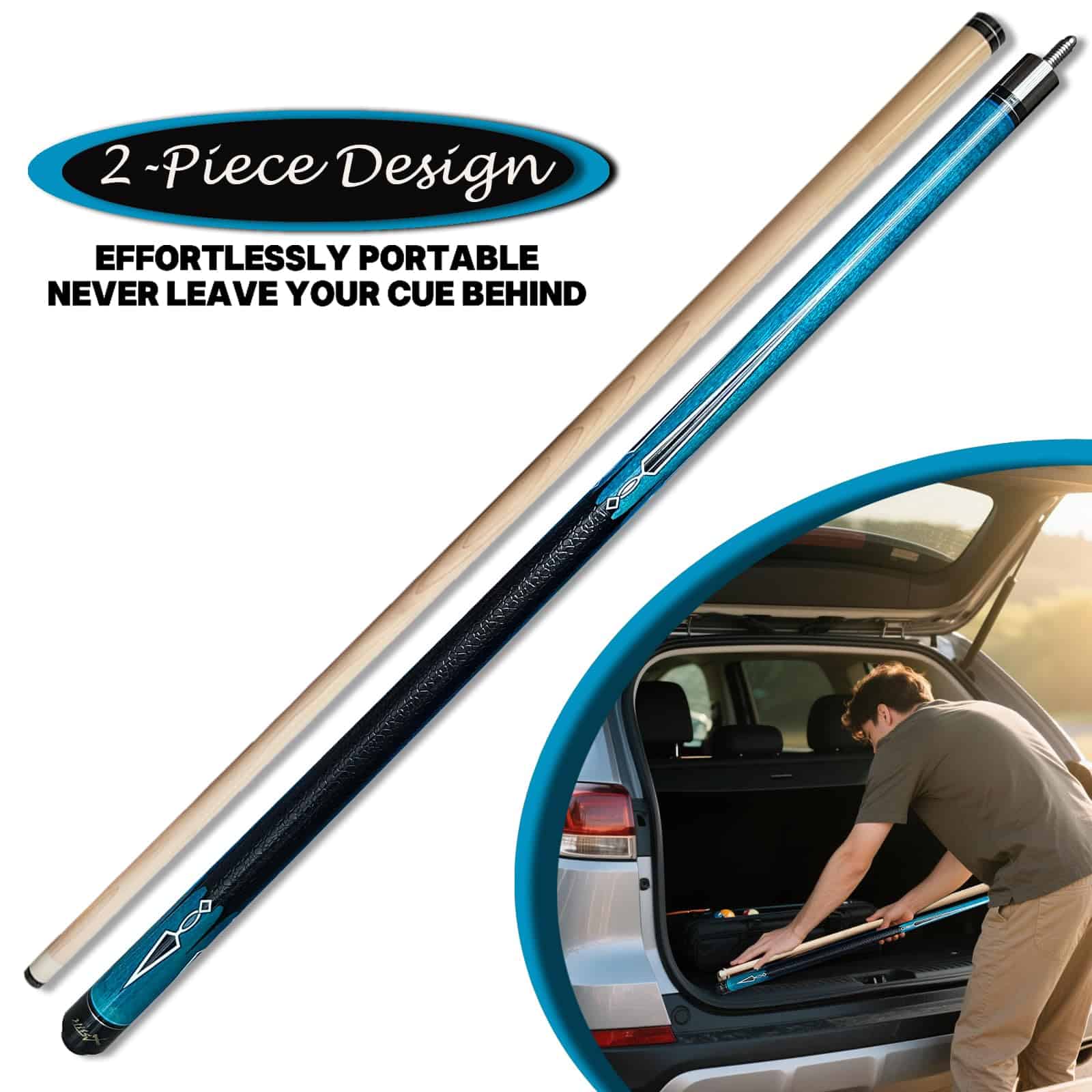 Taco de Billar Tai Ba con Estuche, Punta de 13mm, 58", Palo - Imagen 5