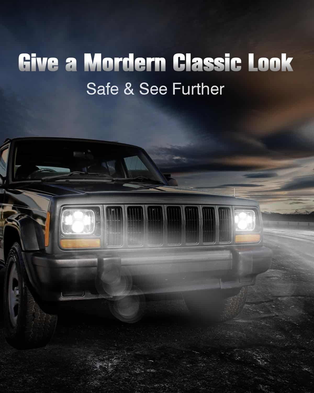 Faros LED 4X4FLSTC H6054 7x6 5x7 Compatible con Jeep - Imagen 3