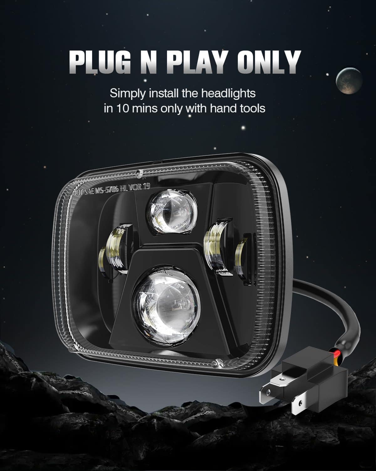 Faros LED 4X4FLSTC H6054 7x6 5x7 Compatible con Jeep - Imagen 8