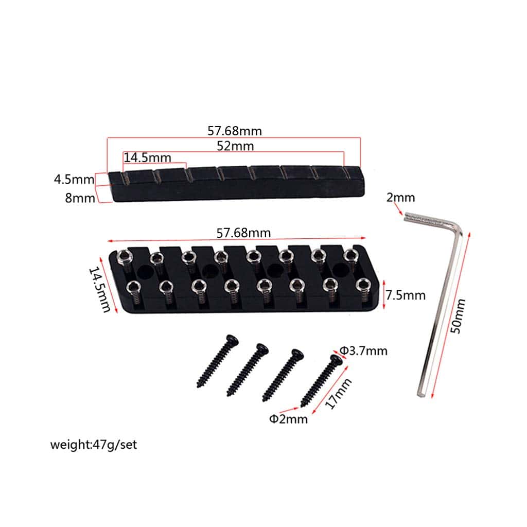 Alnicov Headless Guitar 8 String Locking Nut Stop Nuts - Imagen 8