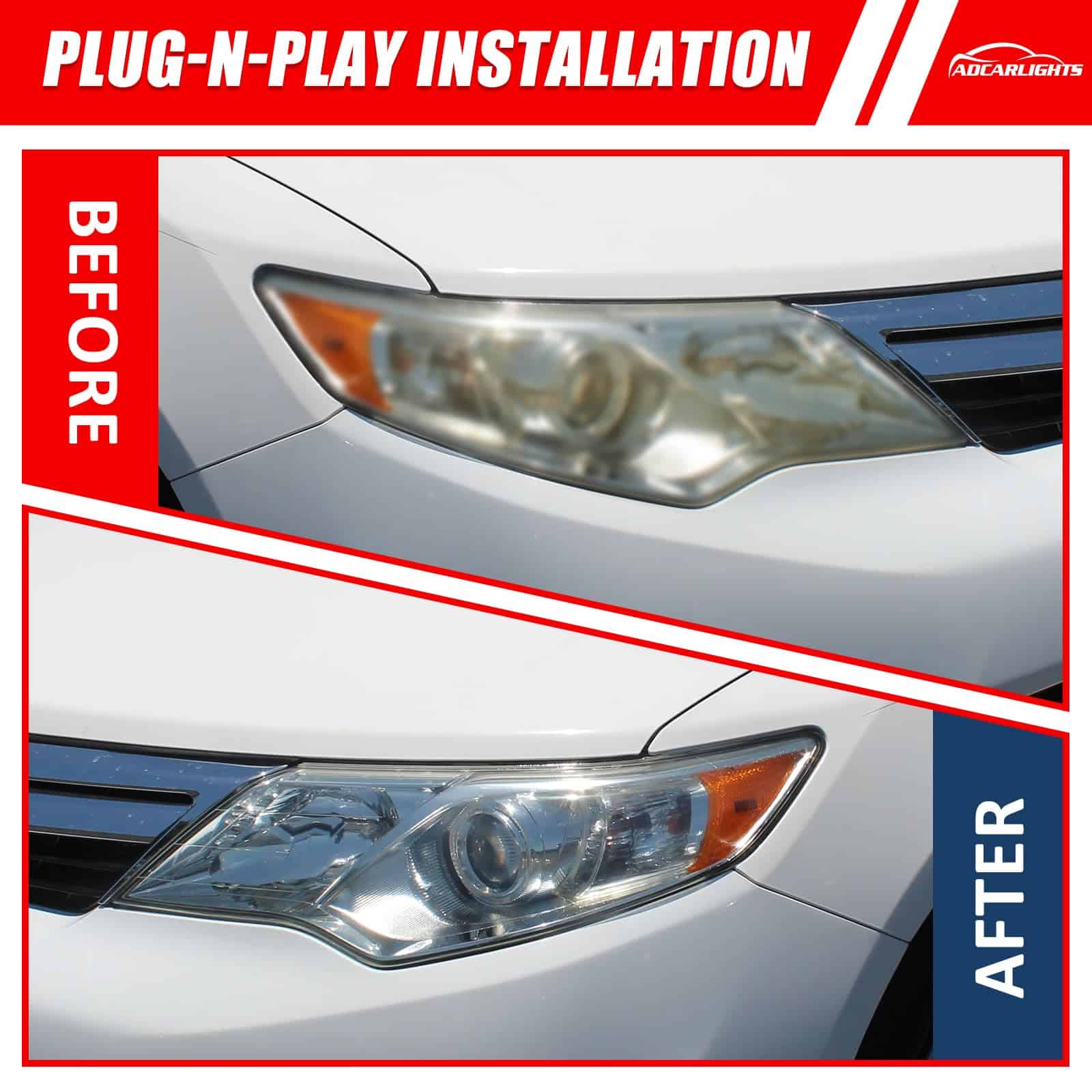 Conjunto de faros ADCARLIGHTS para Toyota Camry 2012 2013 - Imagen 6