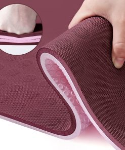 Tapete de Yoga Extra Grueso JELS, 1.2/2 -Vino/Rosa