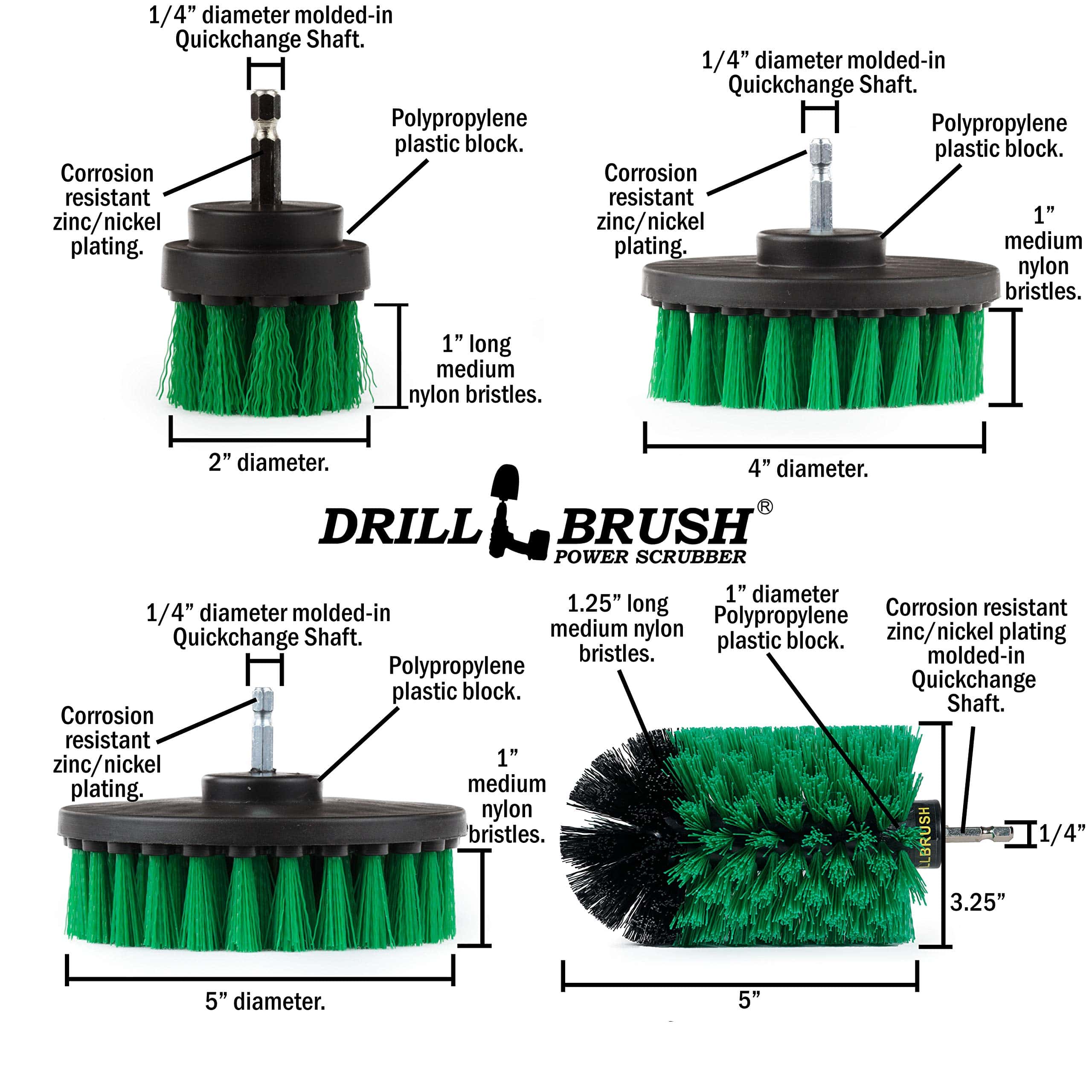 Cepillo de limpieza giratorio de nylon - Set de cepillos - Imagen 7