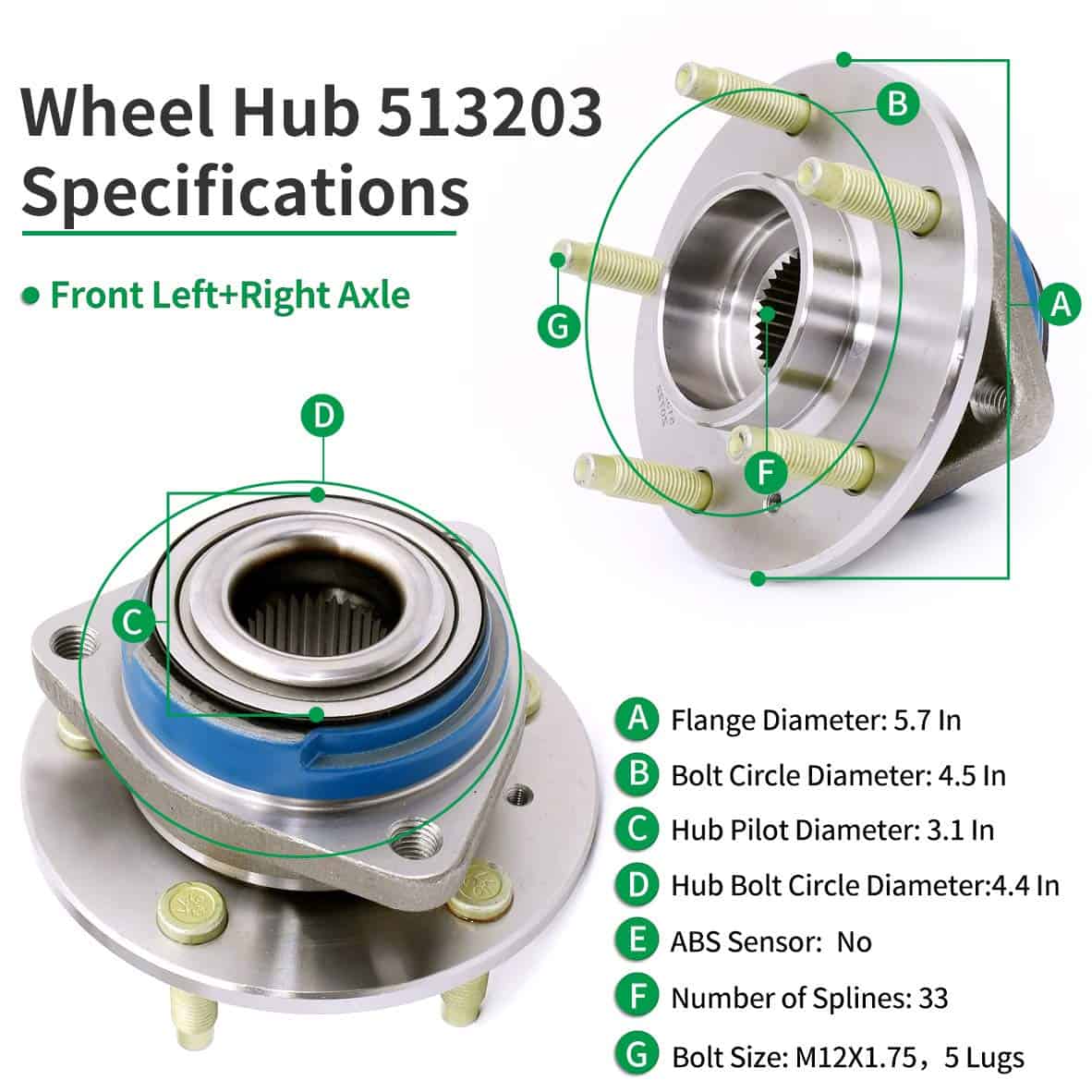 HICKS 513203 Ensamblaje del Cojinete del Buje Delantero - Imagen 4