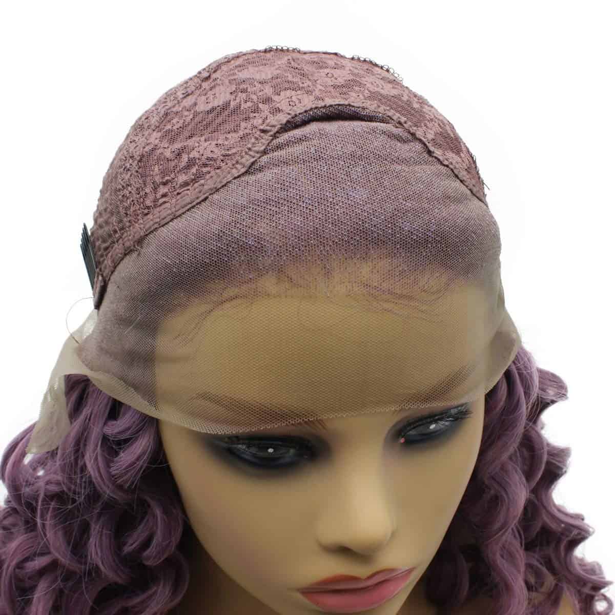 Pelucas largas rizadas de encaje natural lila morado Iwona - Imagen 7