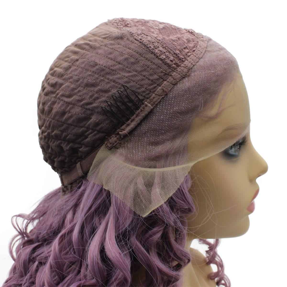 Pelucas largas rizadas de encaje natural lila morado Iwona - Imagen 6