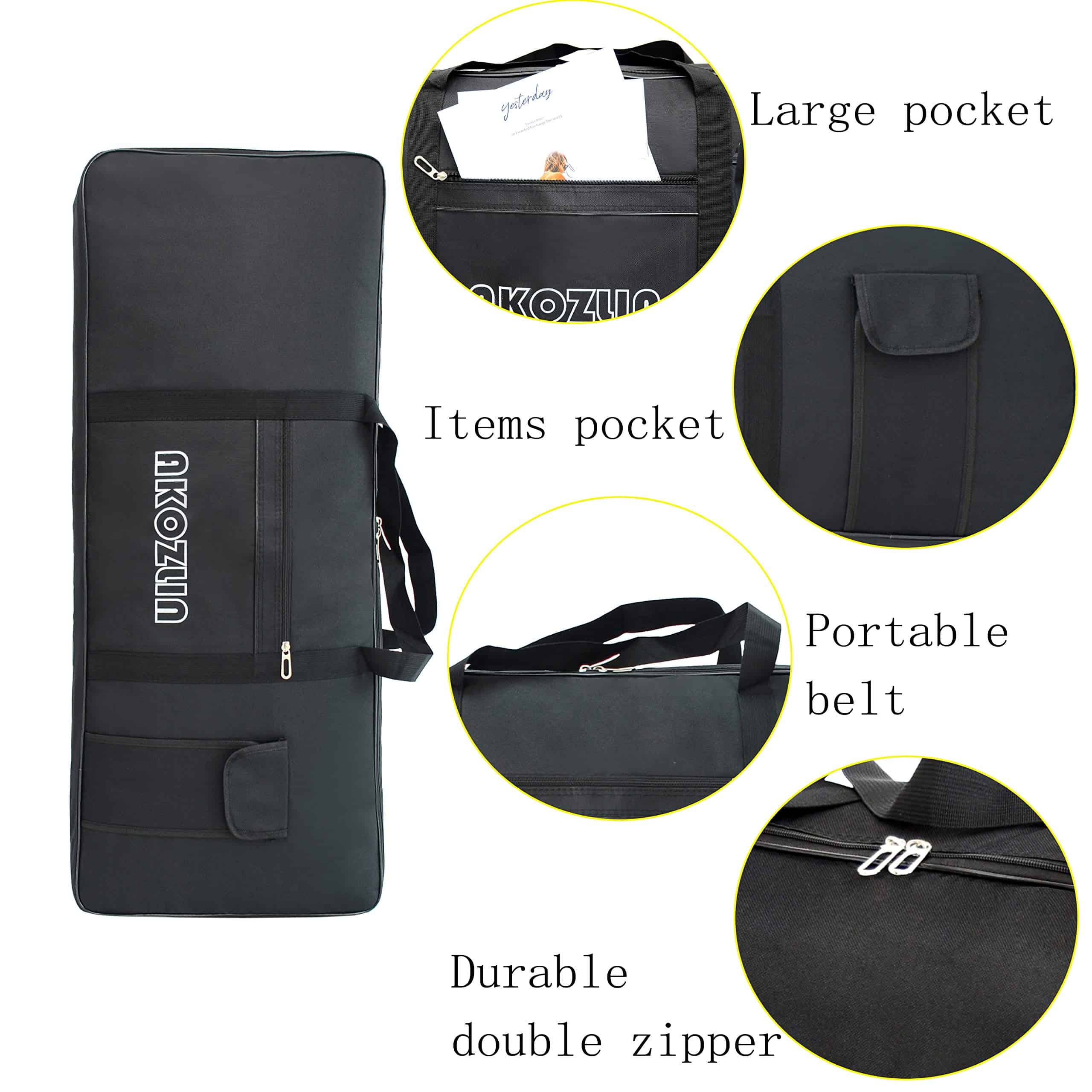 Estuche acolchado portátil para teclado de 61 teclas - Imagen 4