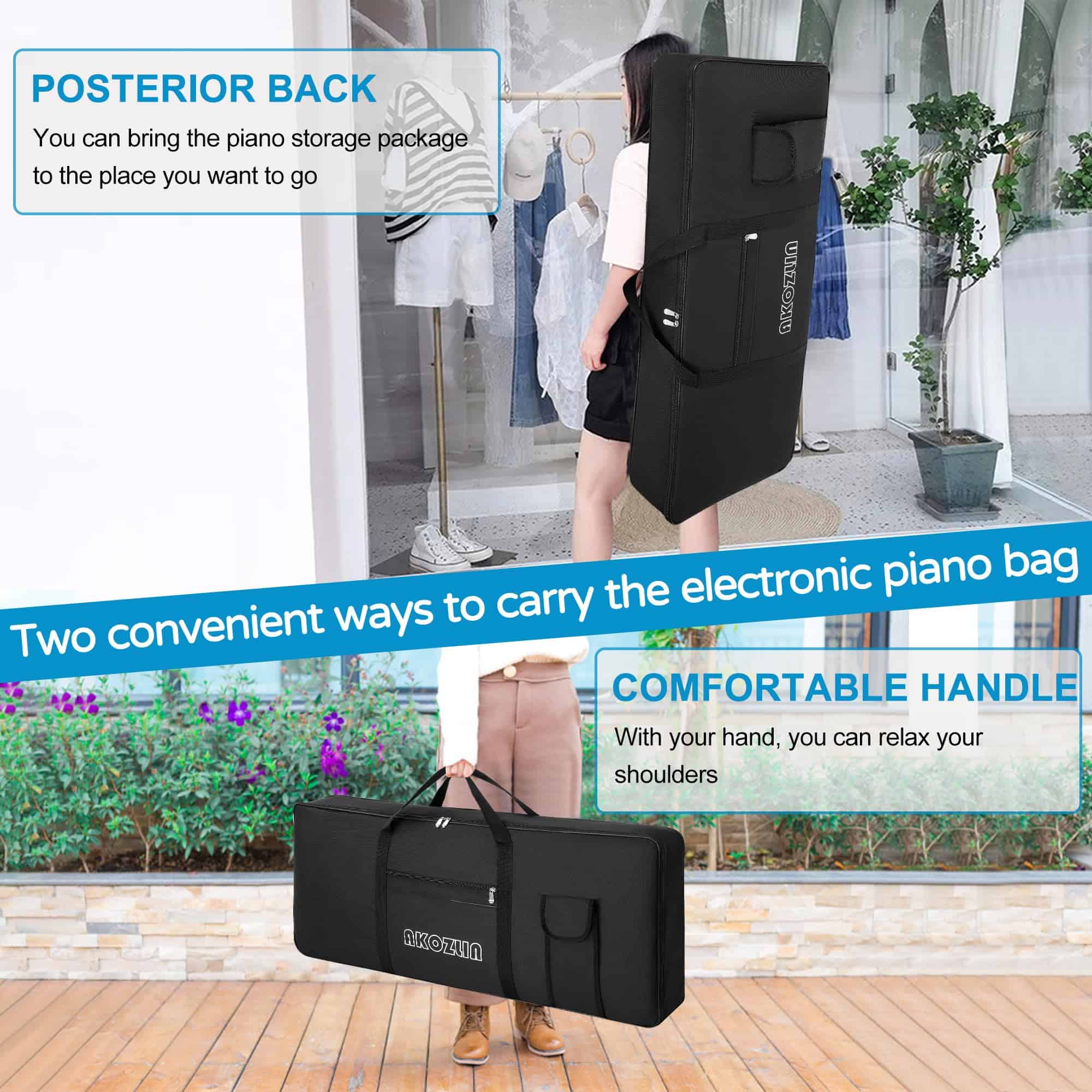 Estuche acolchado portátil para teclado de 61 teclas - Imagen 9