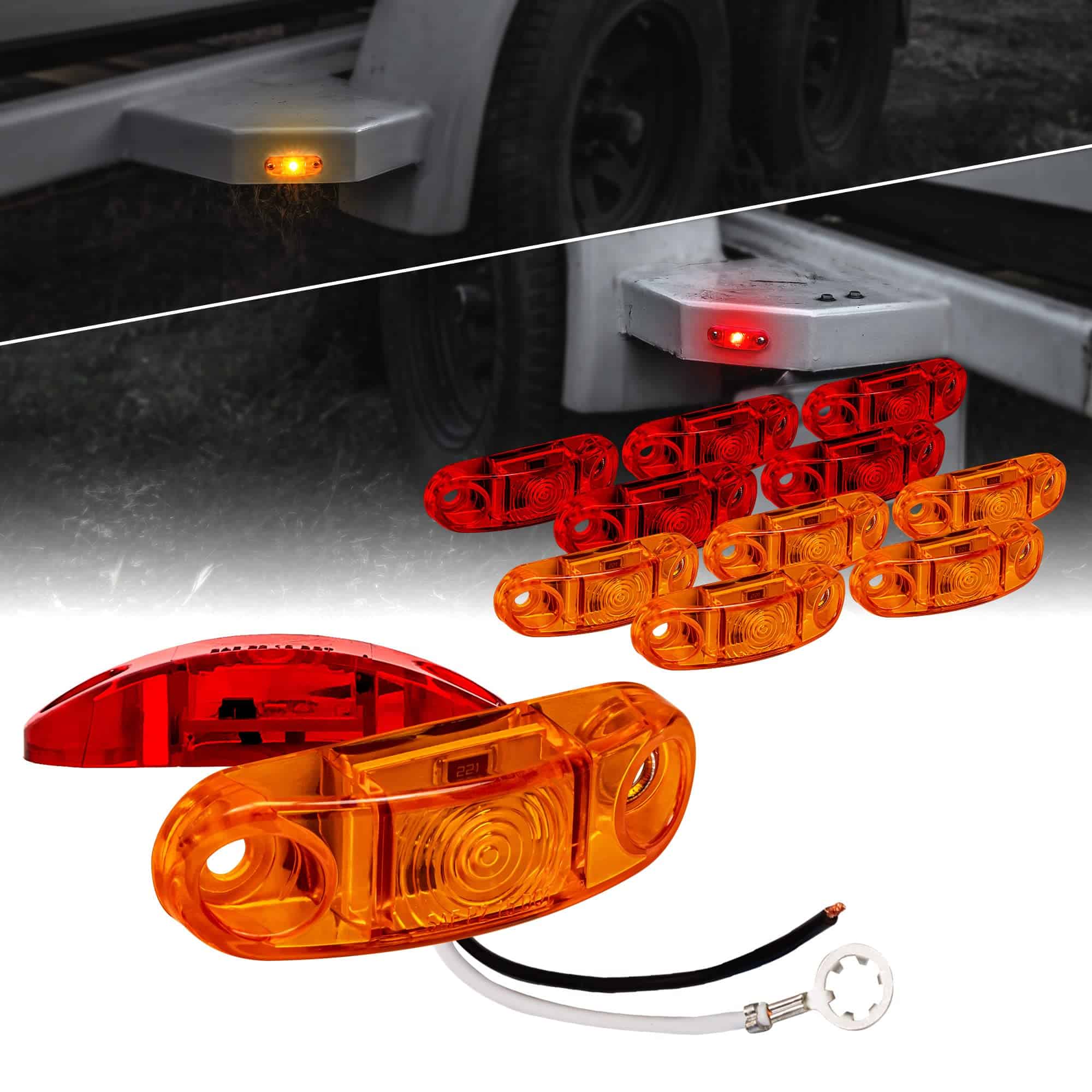 TRUE MODS 12pc 2.5" Kit de luces marcadoras LED ámbar +