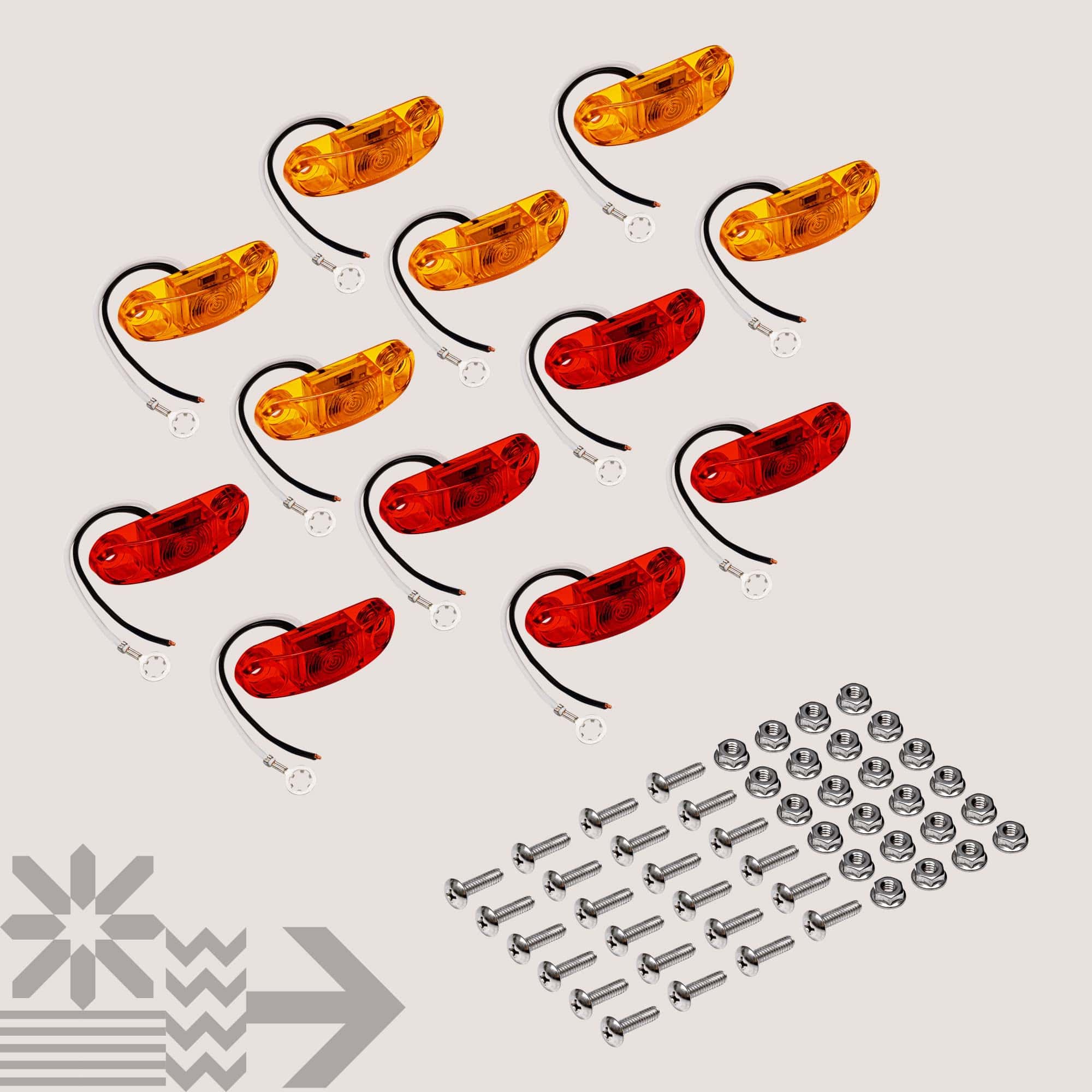 TRUE MODS 12pc 2.5" Kit de luces marcadoras LED ámbar + - Imagen 9