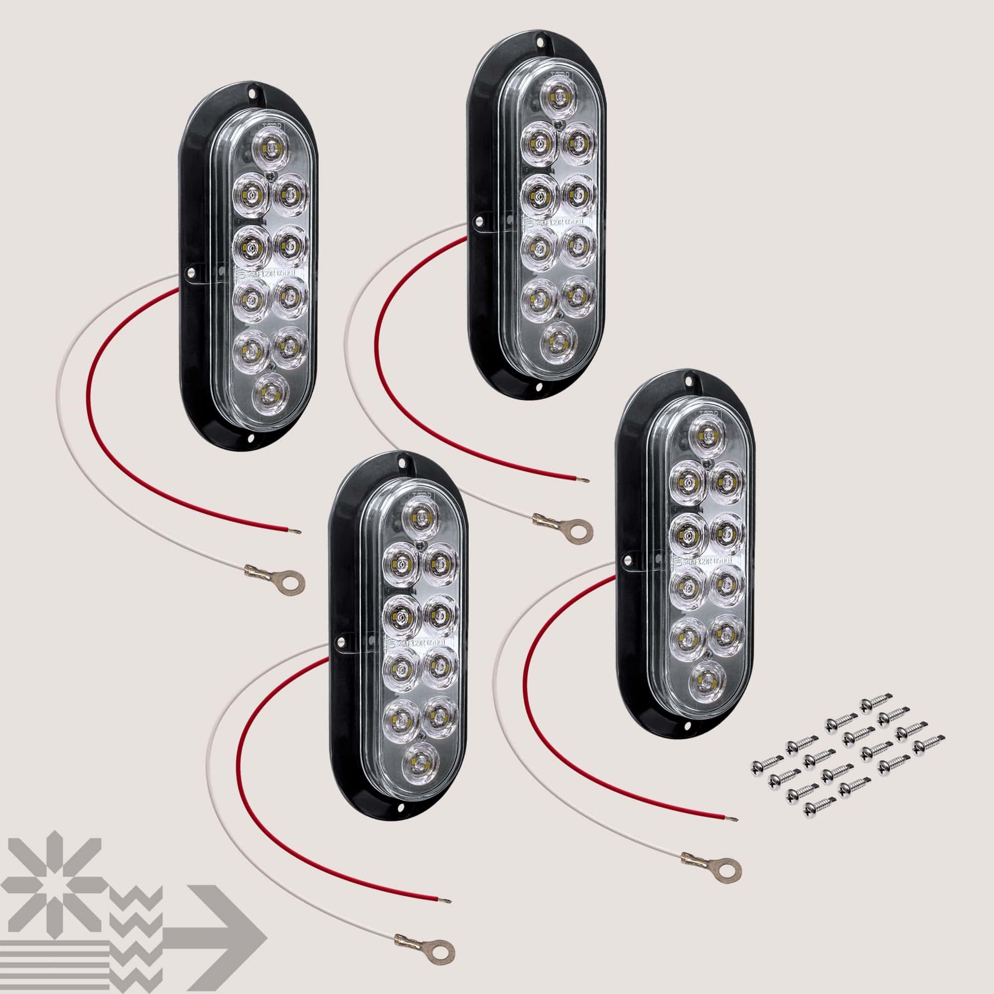Kit de 4 luces de remolque trasero LED ovaladas claras - Imagen 8