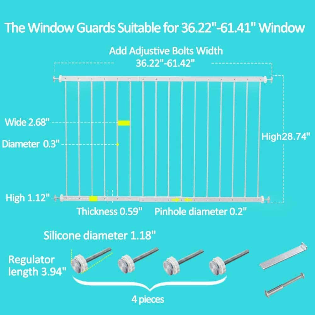 Rejas de seguridad para ventanas WAOWAO para -Blanco - Imagen 6