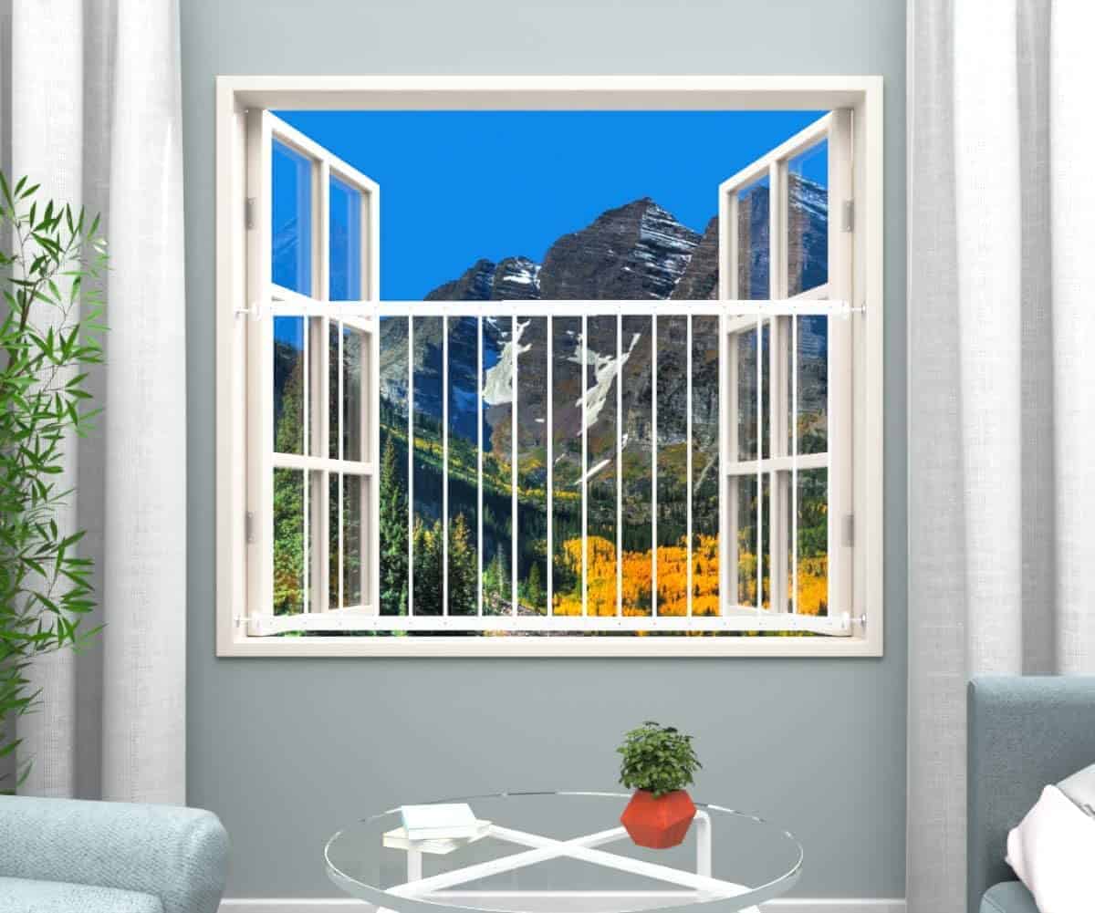 Rejas de seguridad para ventanas WAOWAO para -Blanco