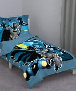 Set de cama para niños NoJo Batman - Azul Amarillo y Gris -