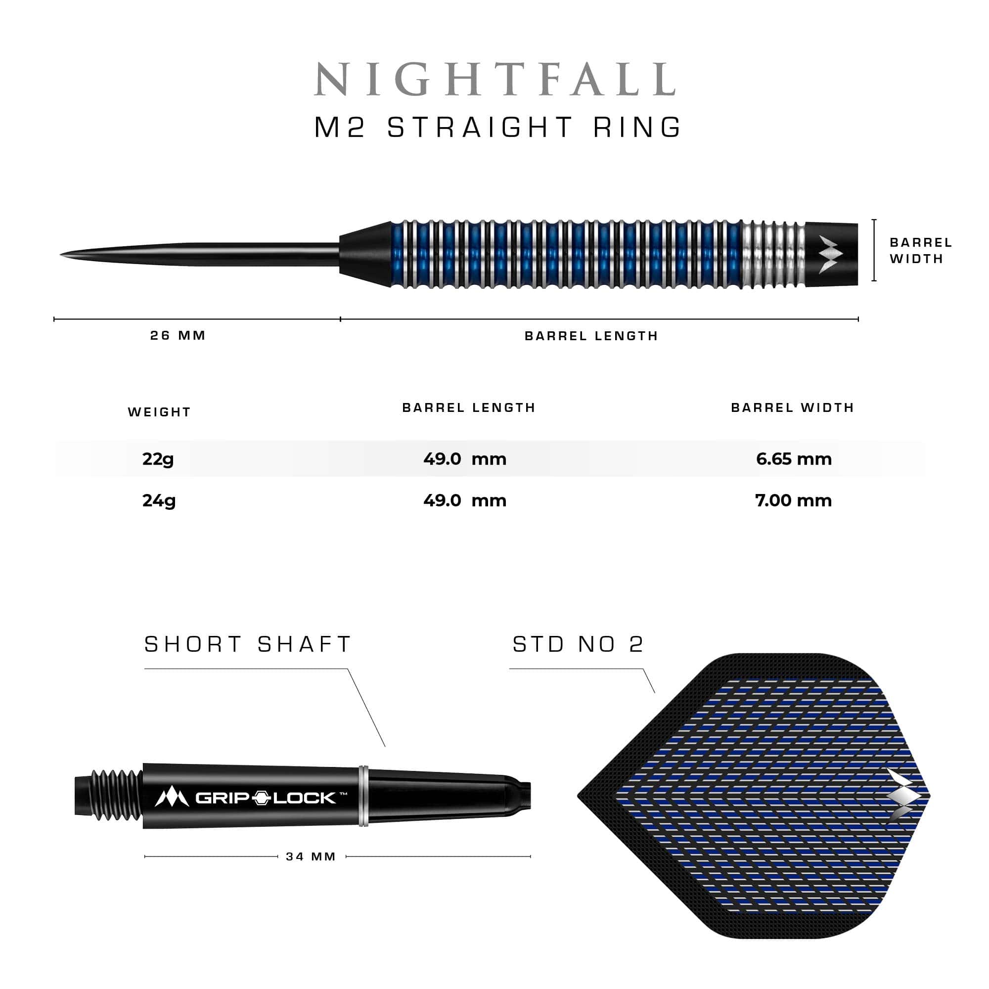 Set de Dardos Mission Nightfall | Barril -Negro/Azul - Imagen 6