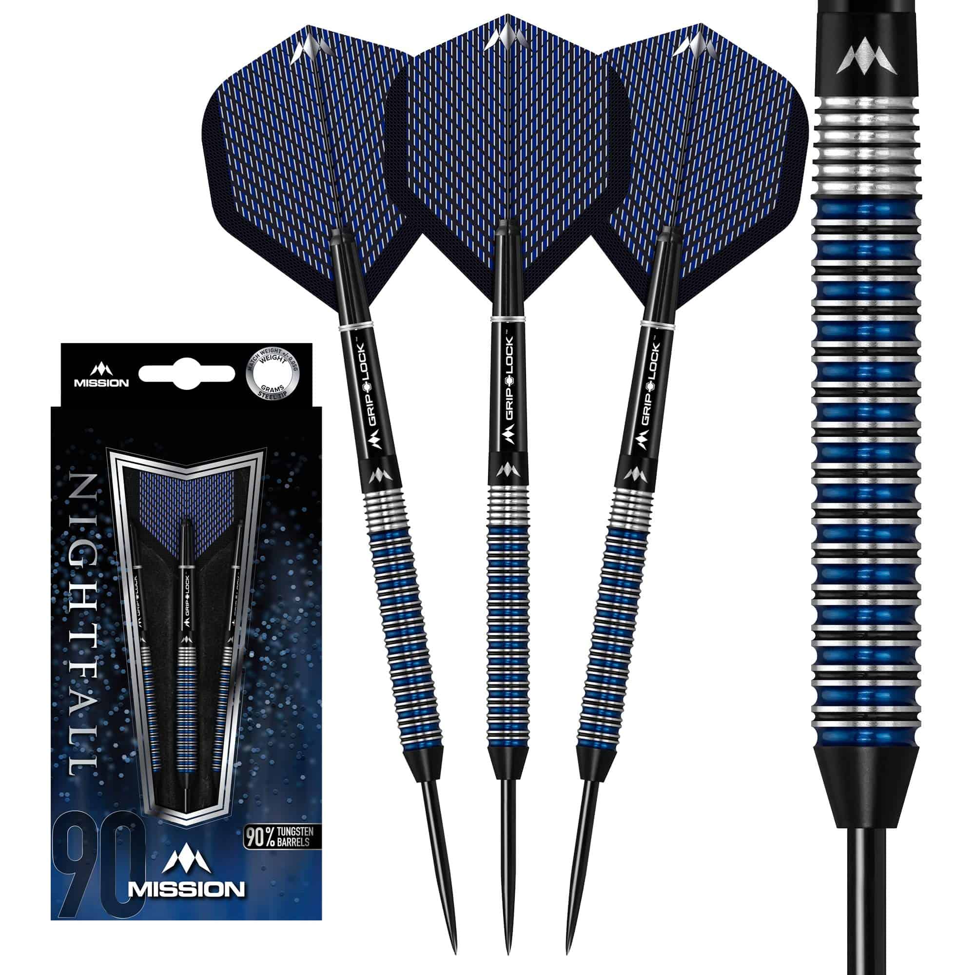 Set de Dardos Mission Nightfall | Barril -Negro/Azul